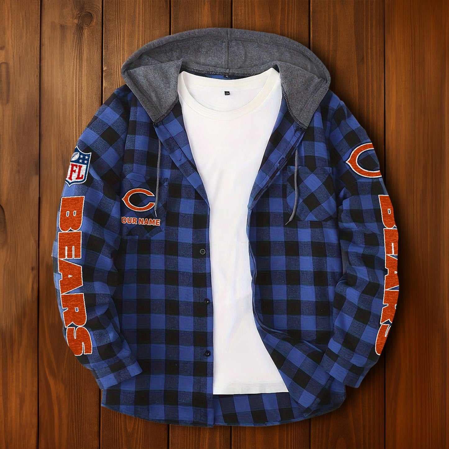 NFL x CHI Personalized Flannel Hoodie Shirts HLP