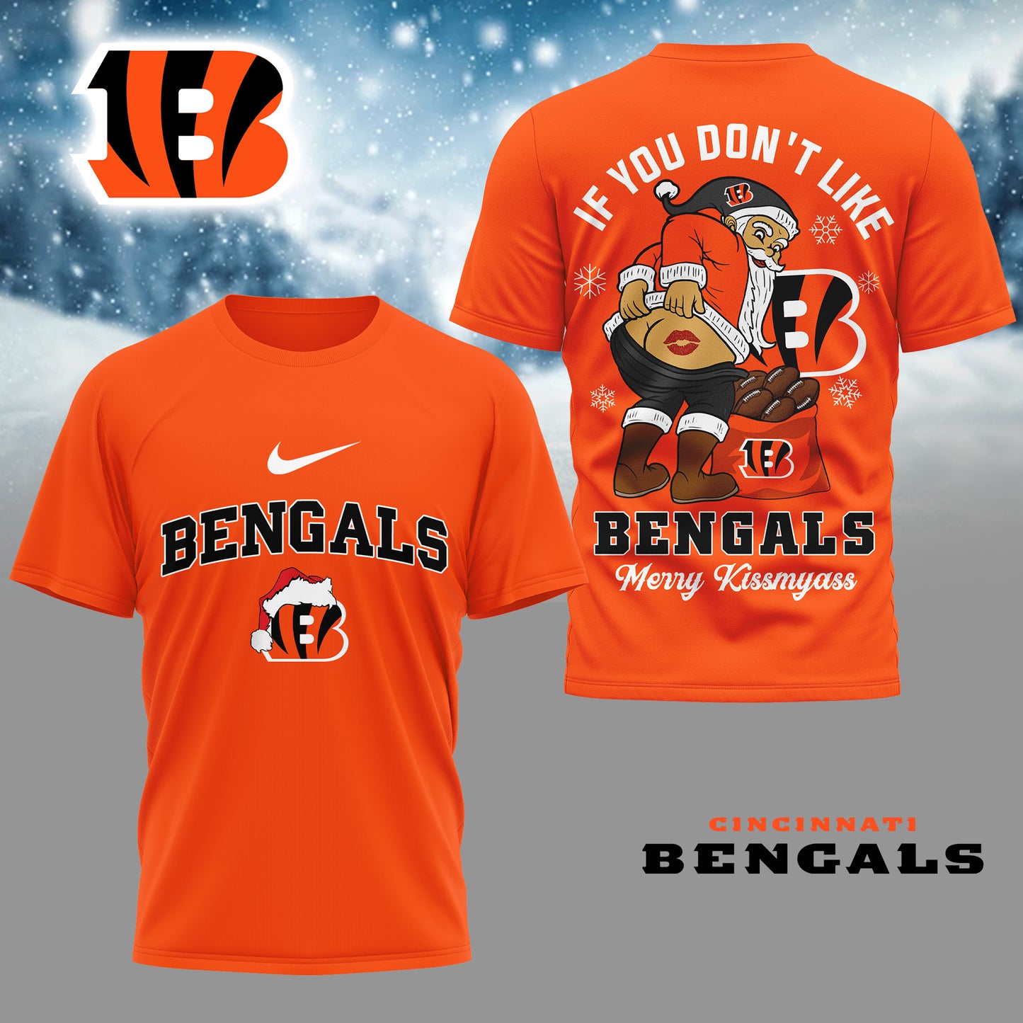 NFL x CIN Funny Xmas 3D Shirt HLP