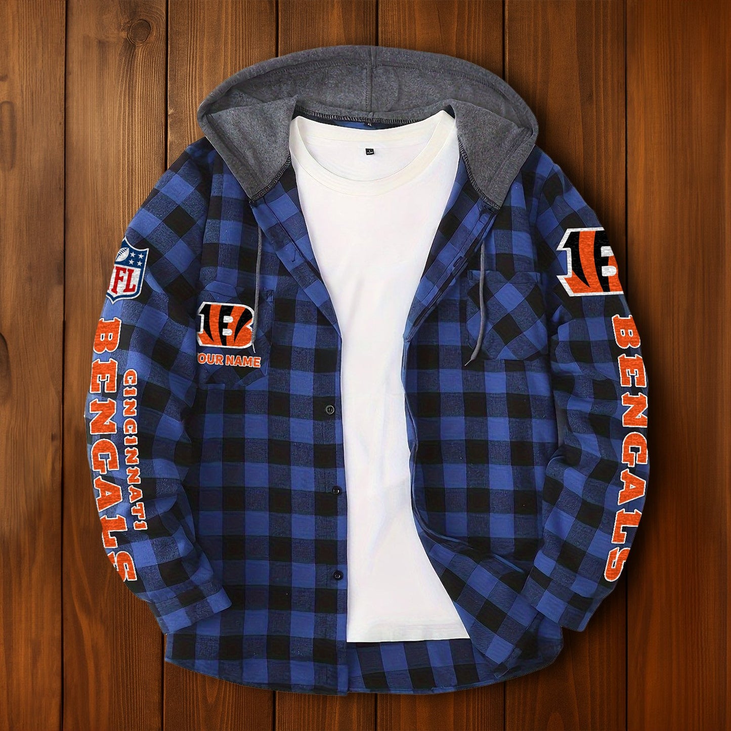 NFL x CIN Personalized Flannel Hoodie Shirts HLP