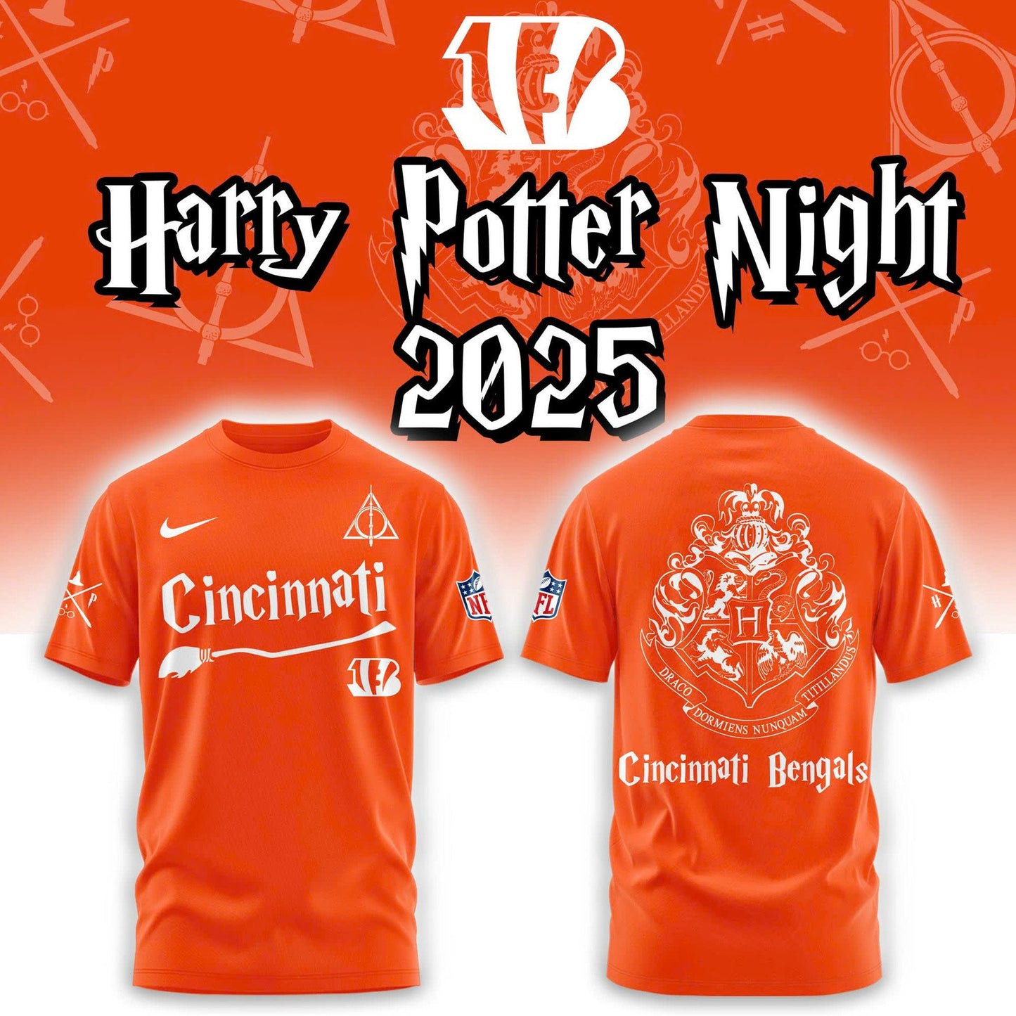 NFL x CIN x Harry Potter 3D Shirt HLP 251025