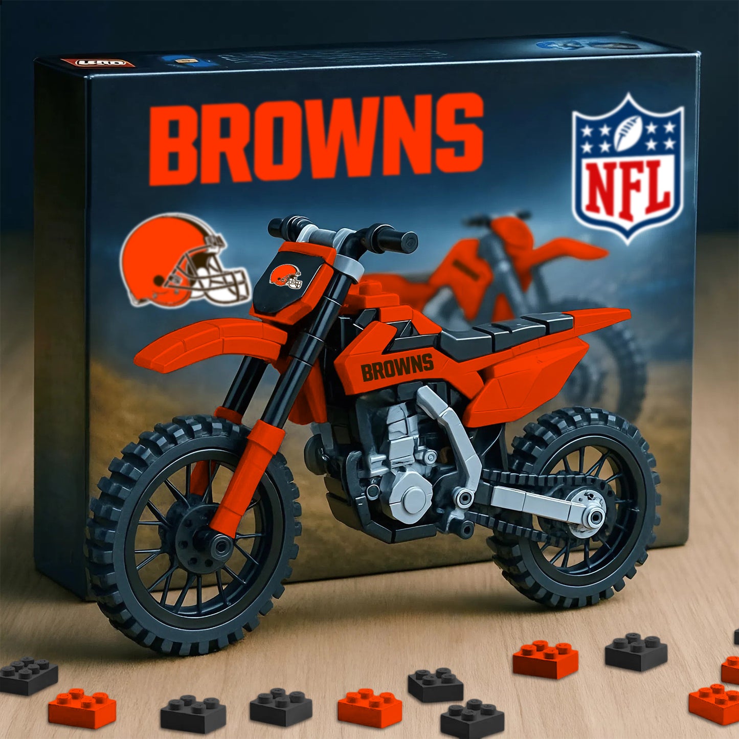 NFL x CLE Motorcycle Building Block Set V1 NAK NHM