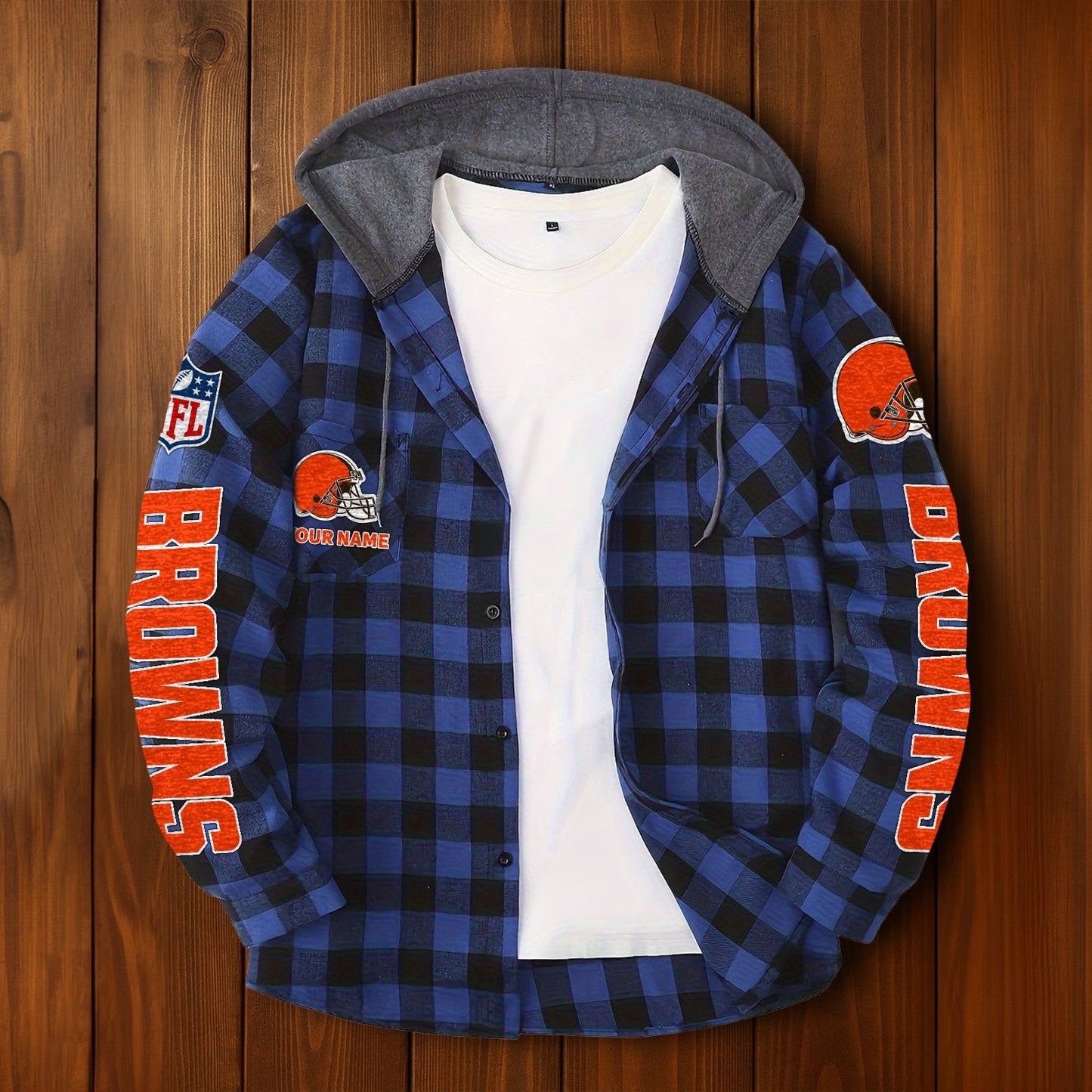 NFL x CLE Personalized Flannel Hoodie Shirts HLP