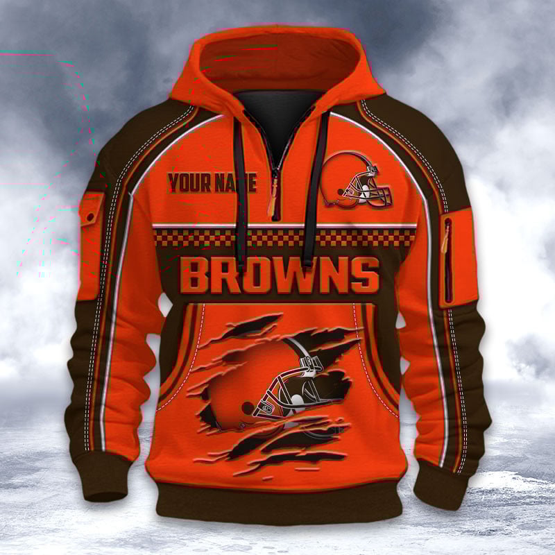 NFL x CLE Personalized Half-zip Hoodie HLP