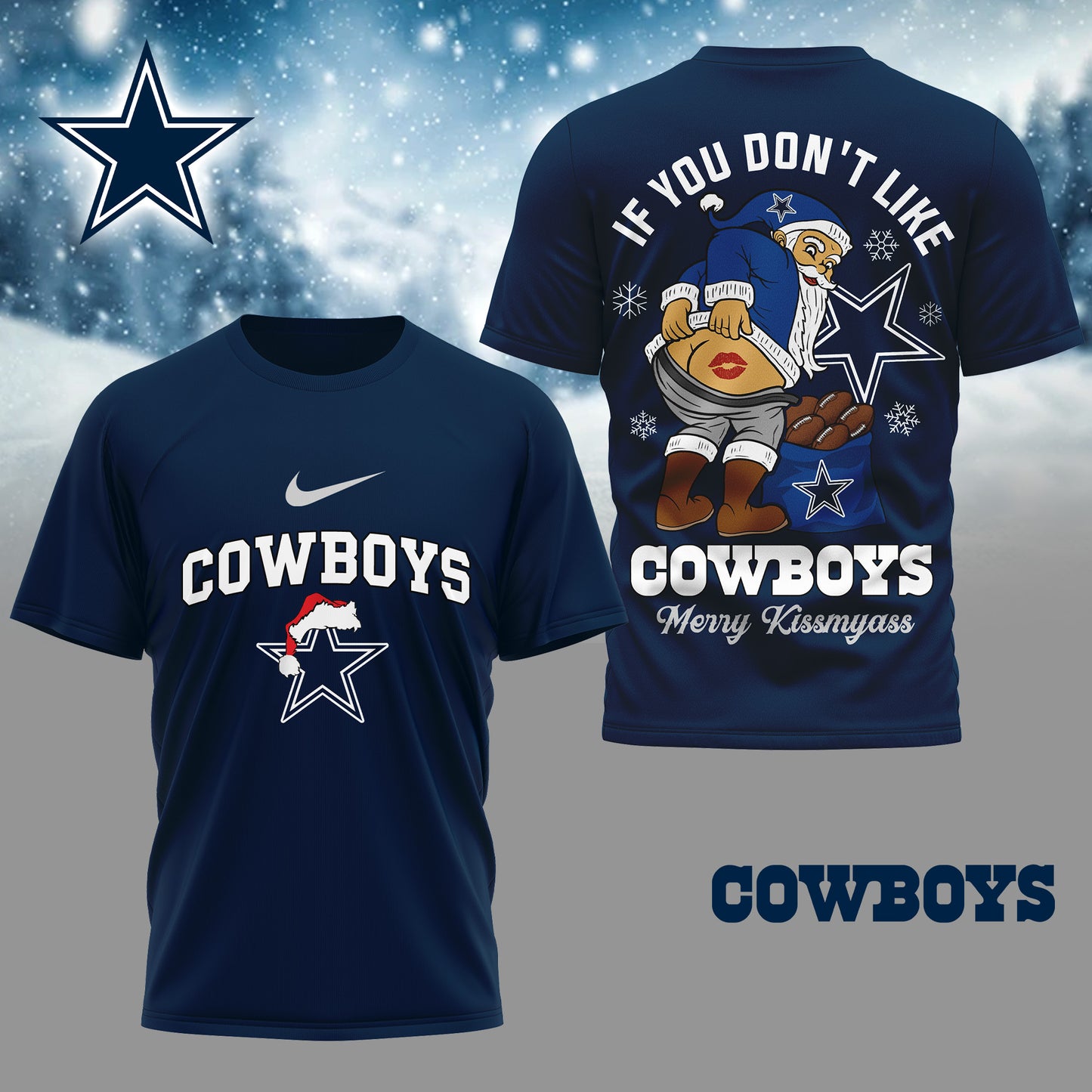 NFL x DAL Funny Xmas 3D Shirt HLP