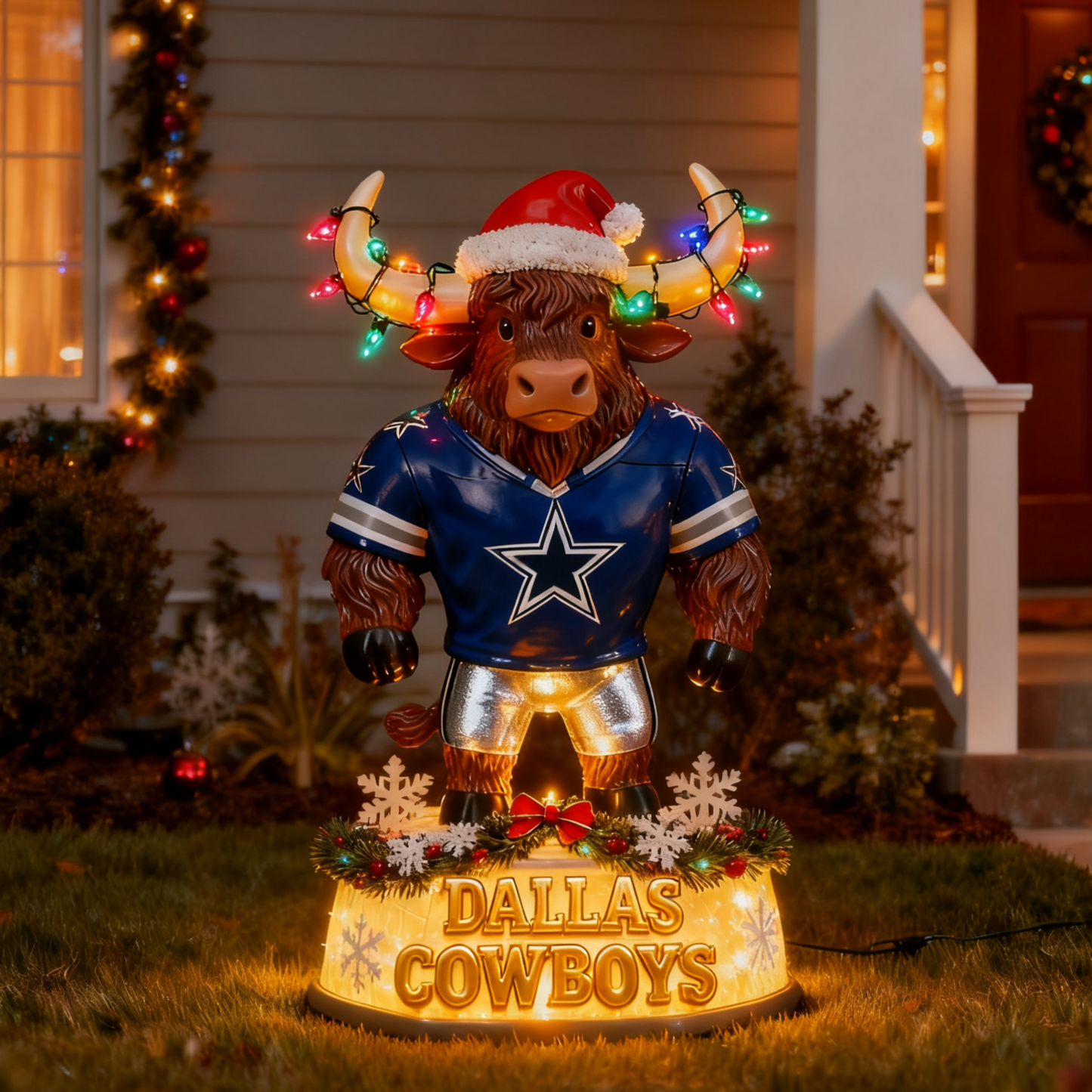 NFL x DAL Spirit Yak Christmas LED Statue V1 NAK