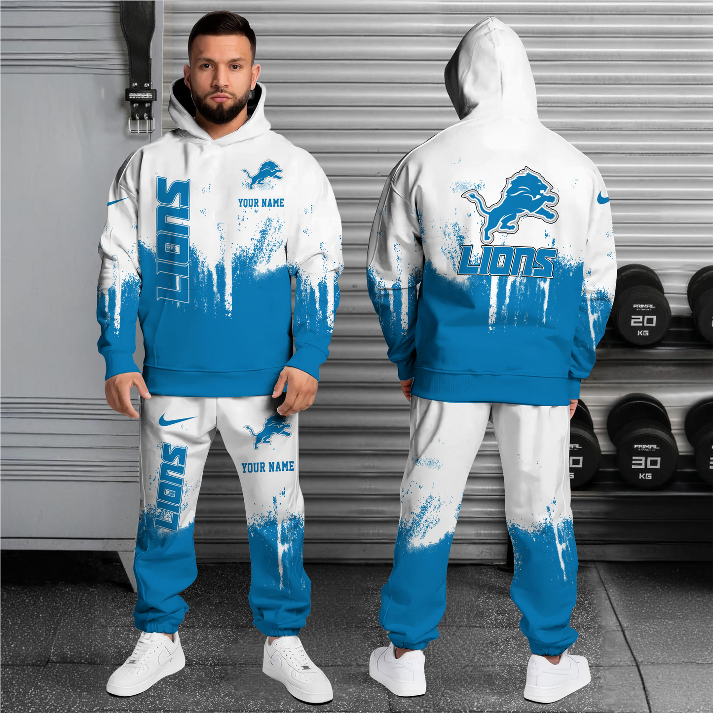 NFL x DET Combo Hoodie And Sweatpants V1 NAK NHT