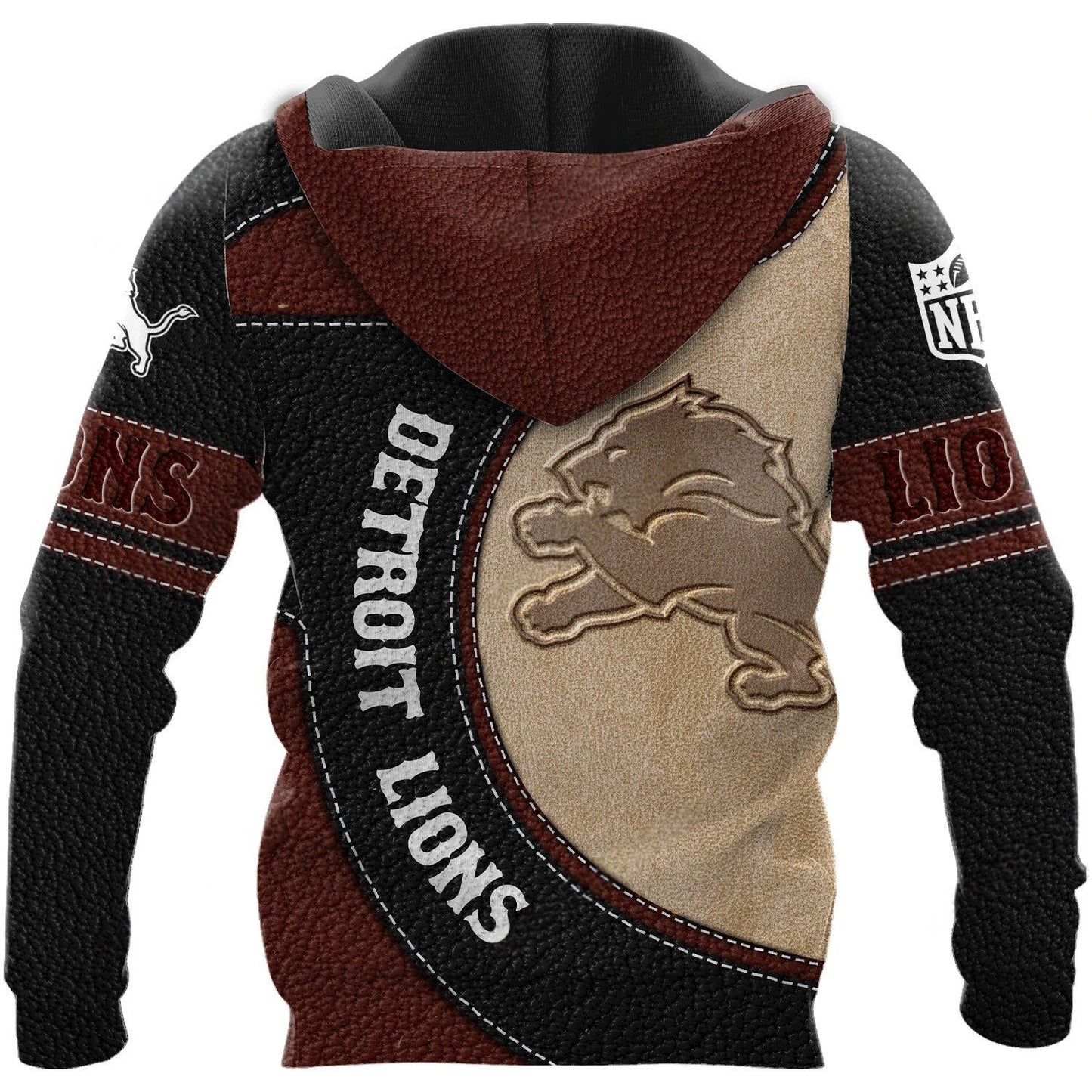 NFL x DET Leather Pride Personalized Hoodie HLP