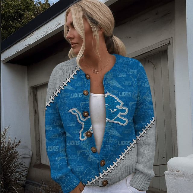 NFL x DET Women cardigan sweater V1 NAK TXP