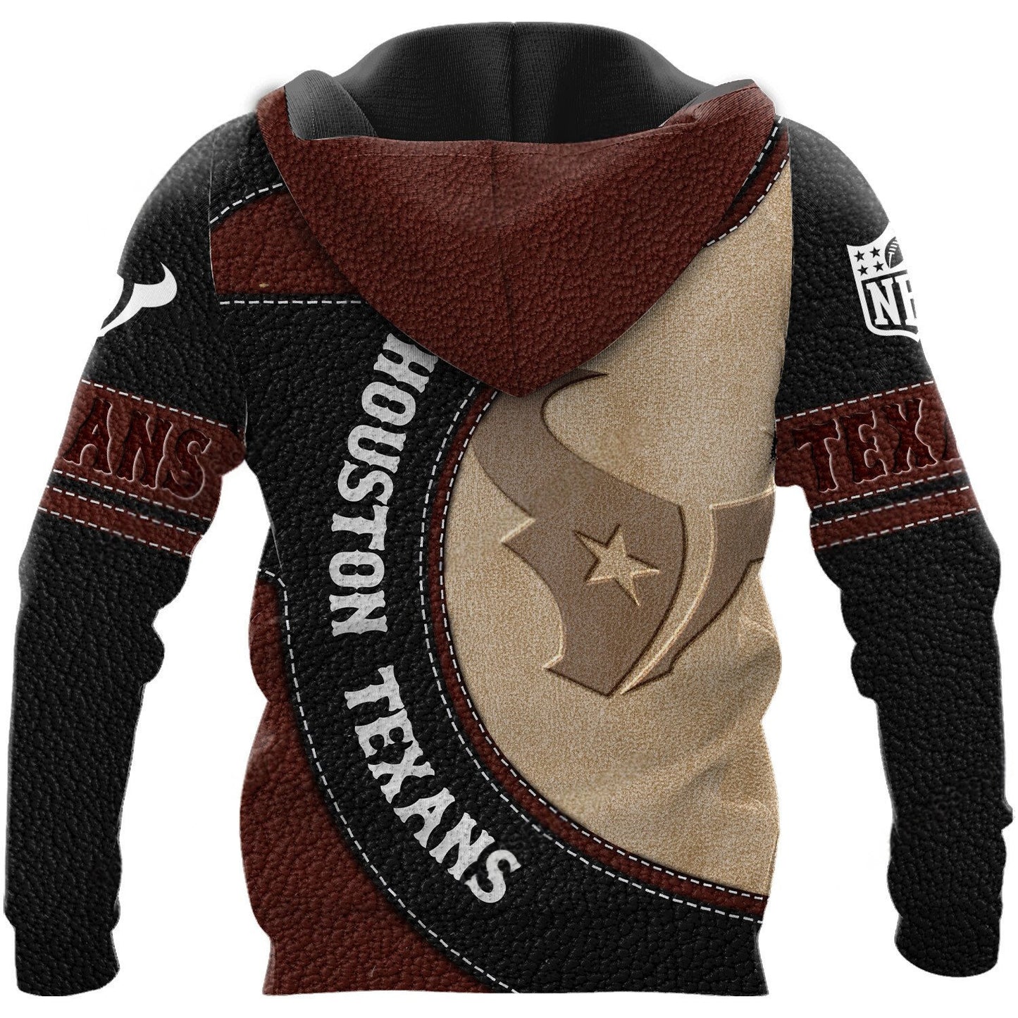 NFL x HOU Leather Pride Personalized Hoodie HLP