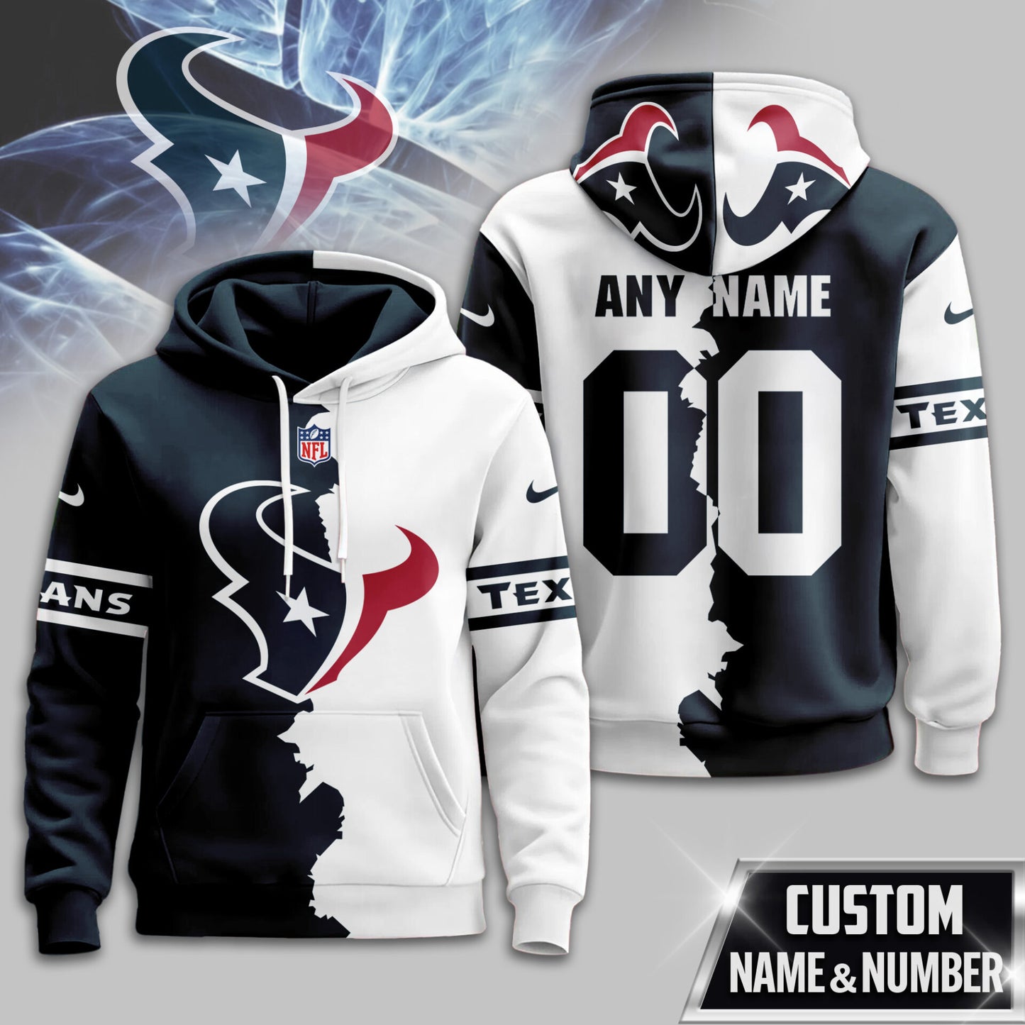 NFL x HOU Split Personalized Hoodie HLP