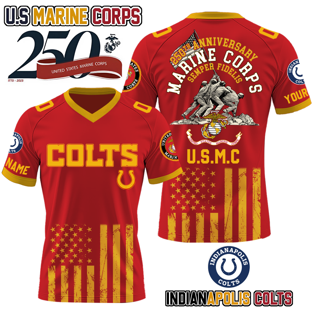 NFL x IND U.S Marine Corps 250th Anniversary Premium-V-neck Short Sleeve Jersey HLP 271025