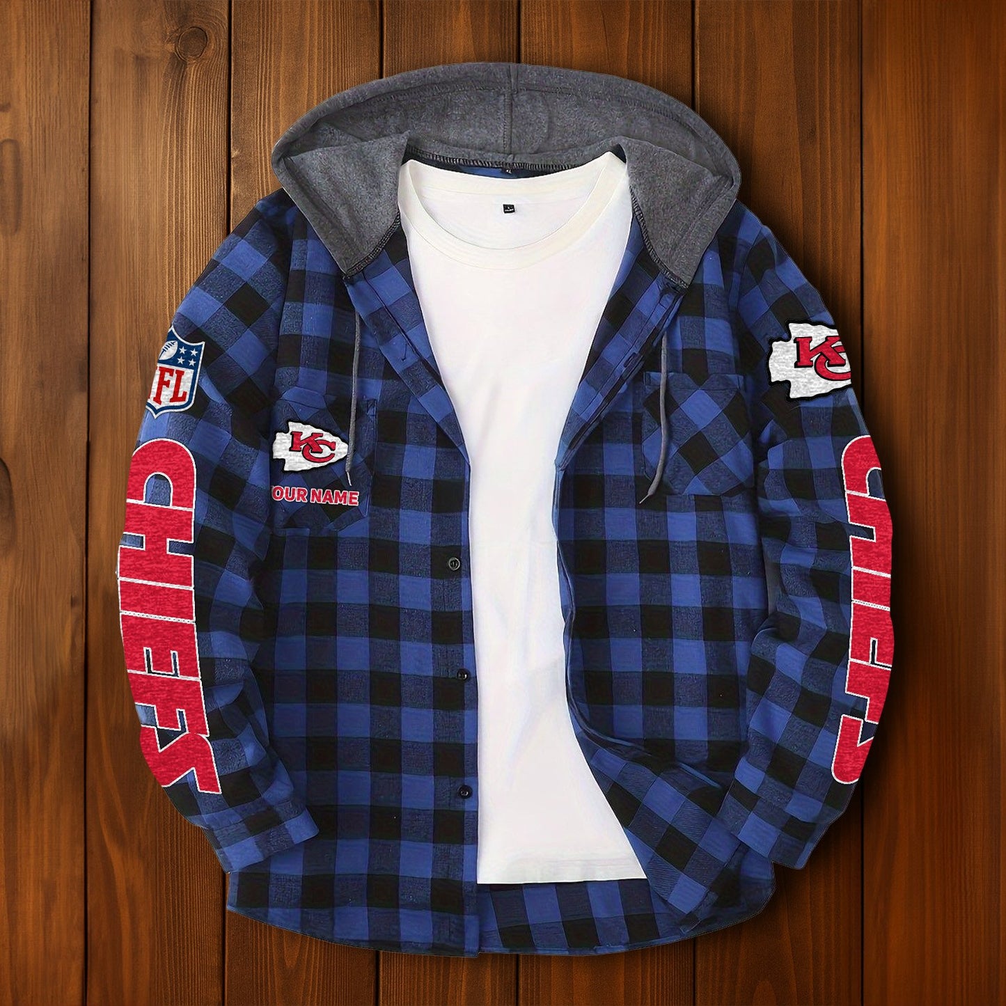 NFL x KC Personalized Flannel Hoodie Shirts HLP