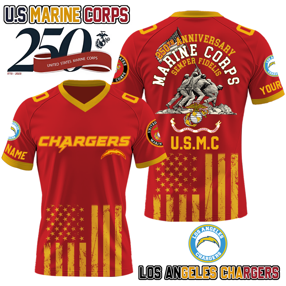 NFL x LAC U.S Marine Corps 250th Anniversary Premium-V-neck Short Sleeve Jersey HLP 271025