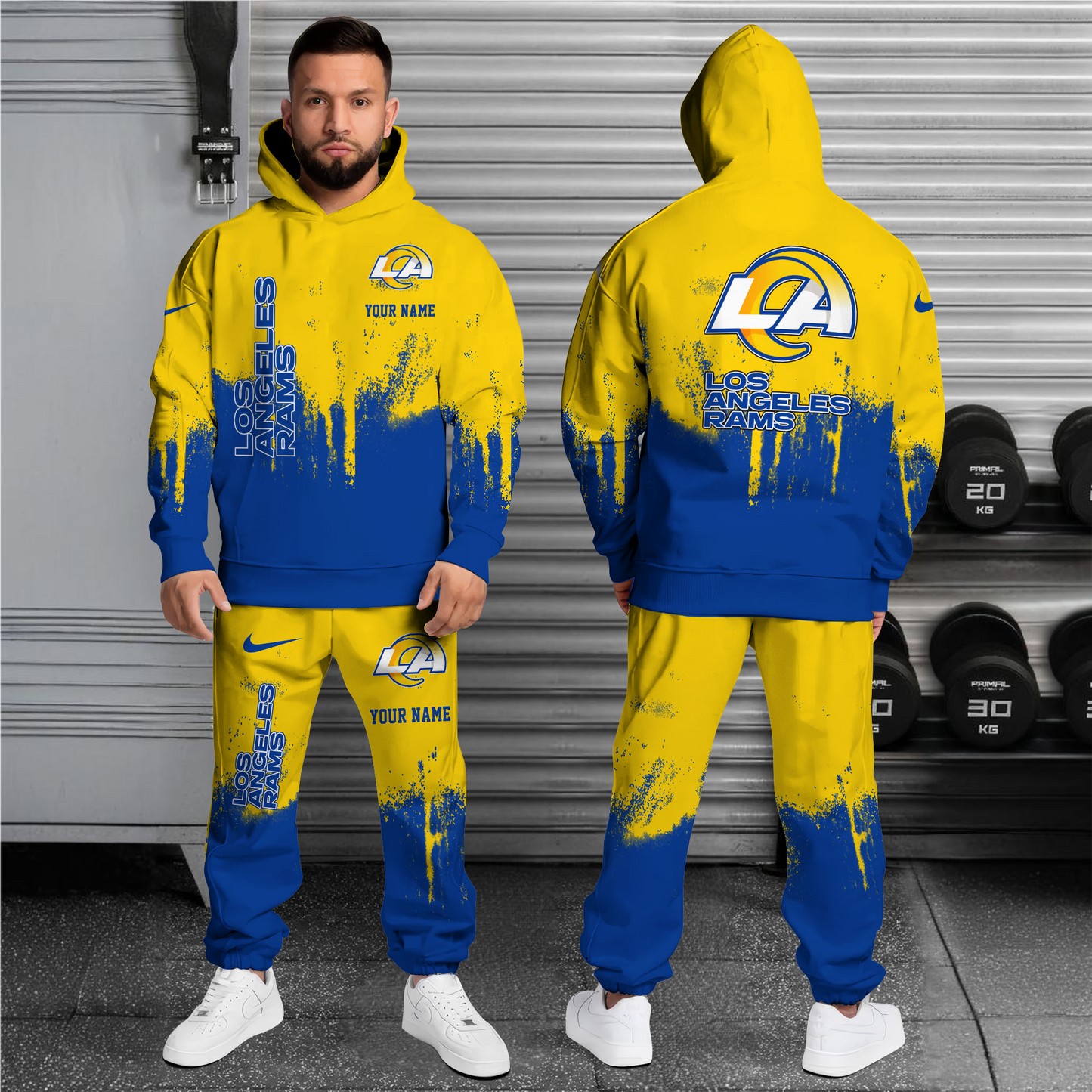 NFL x LAR Combo Hoodie And Sweatpants V1 NAK NHT