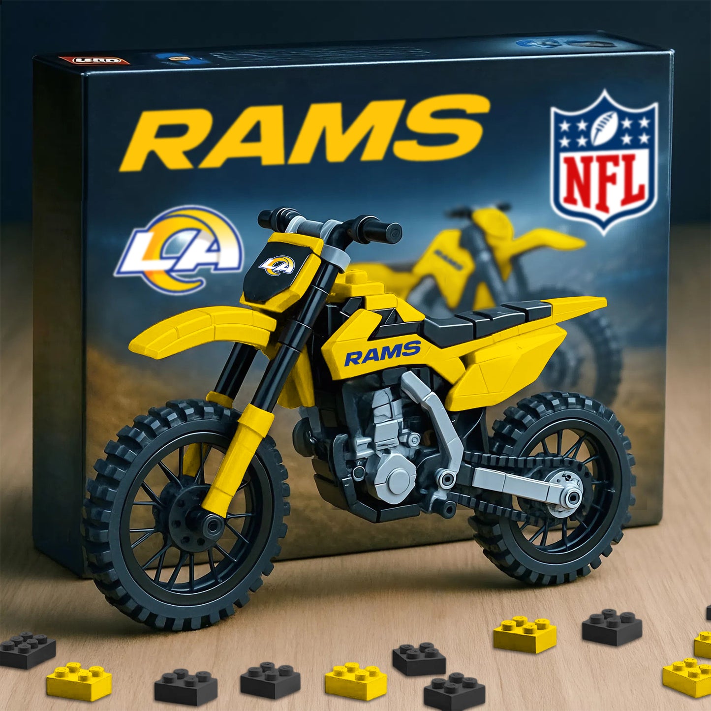 NFL x LAR Motorcycle Building Block Set V1 NAK NHM