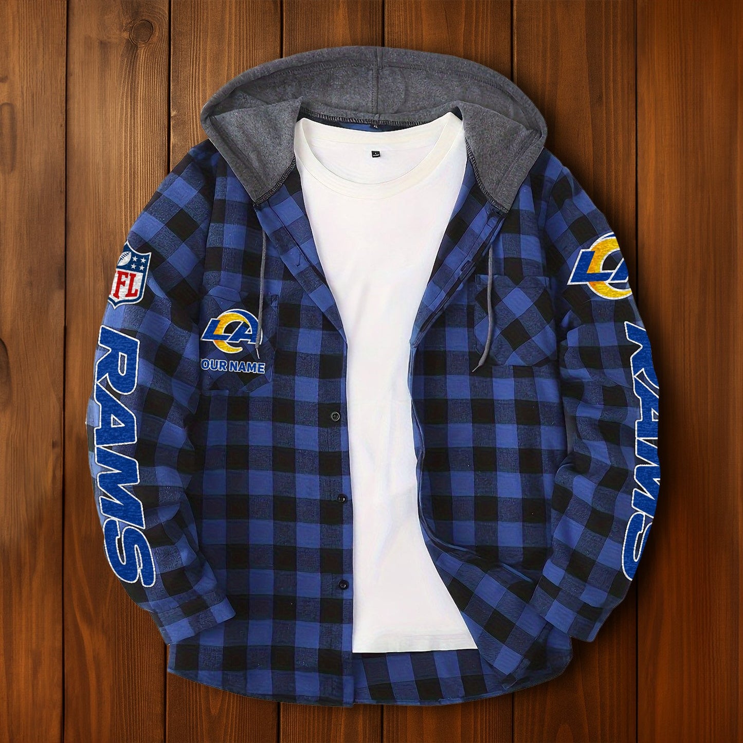 NFL x LAR Personalized Flannel Hoodie Shirts HLP