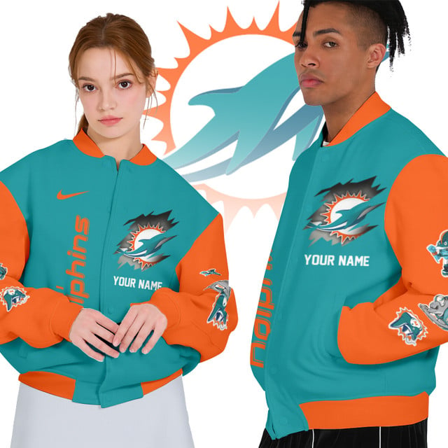 NFL x MD Personalized Custom Baseball Jacket V1 NAK