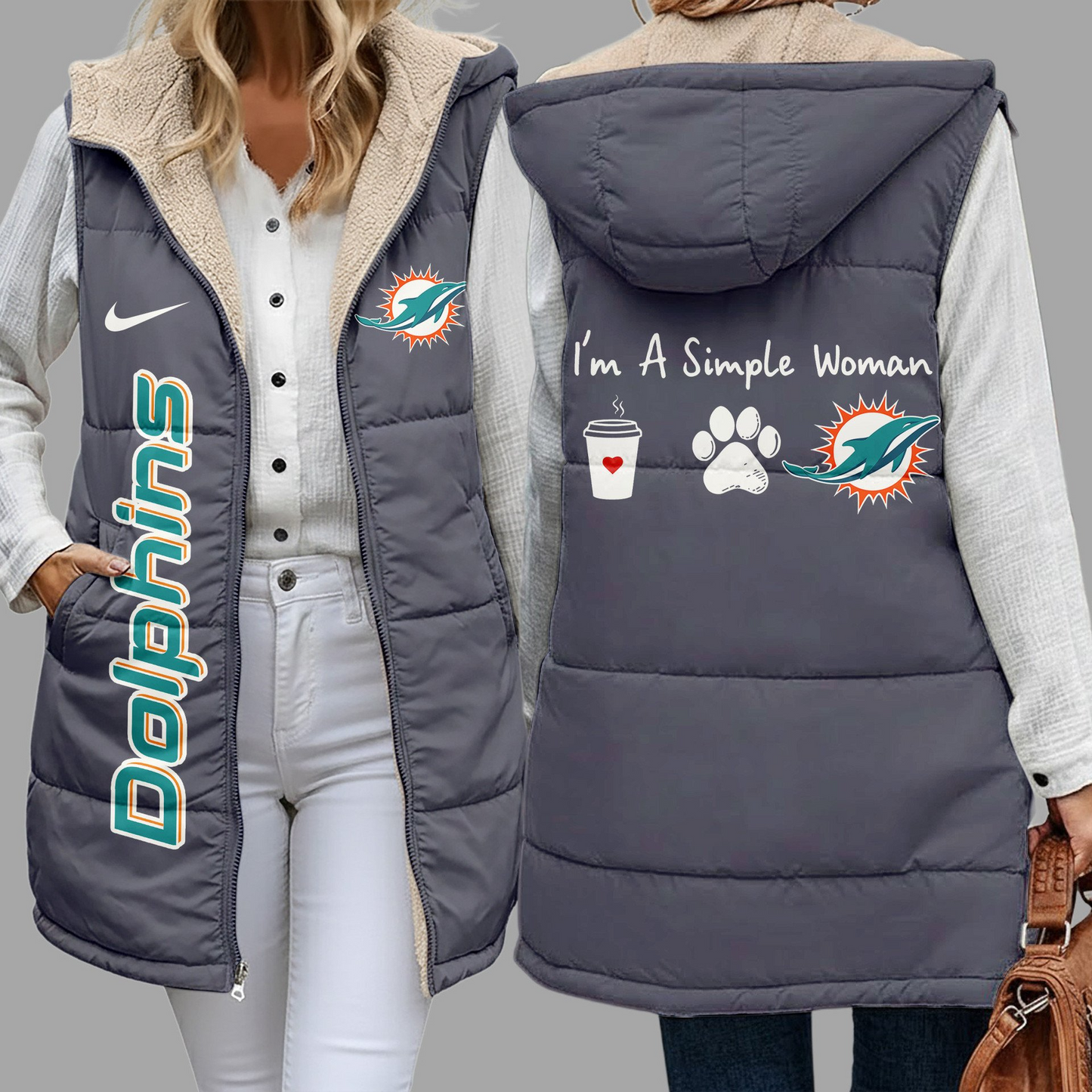 NFL x MD Premium NFL Simple Girl Quilted Vest V1 NAK