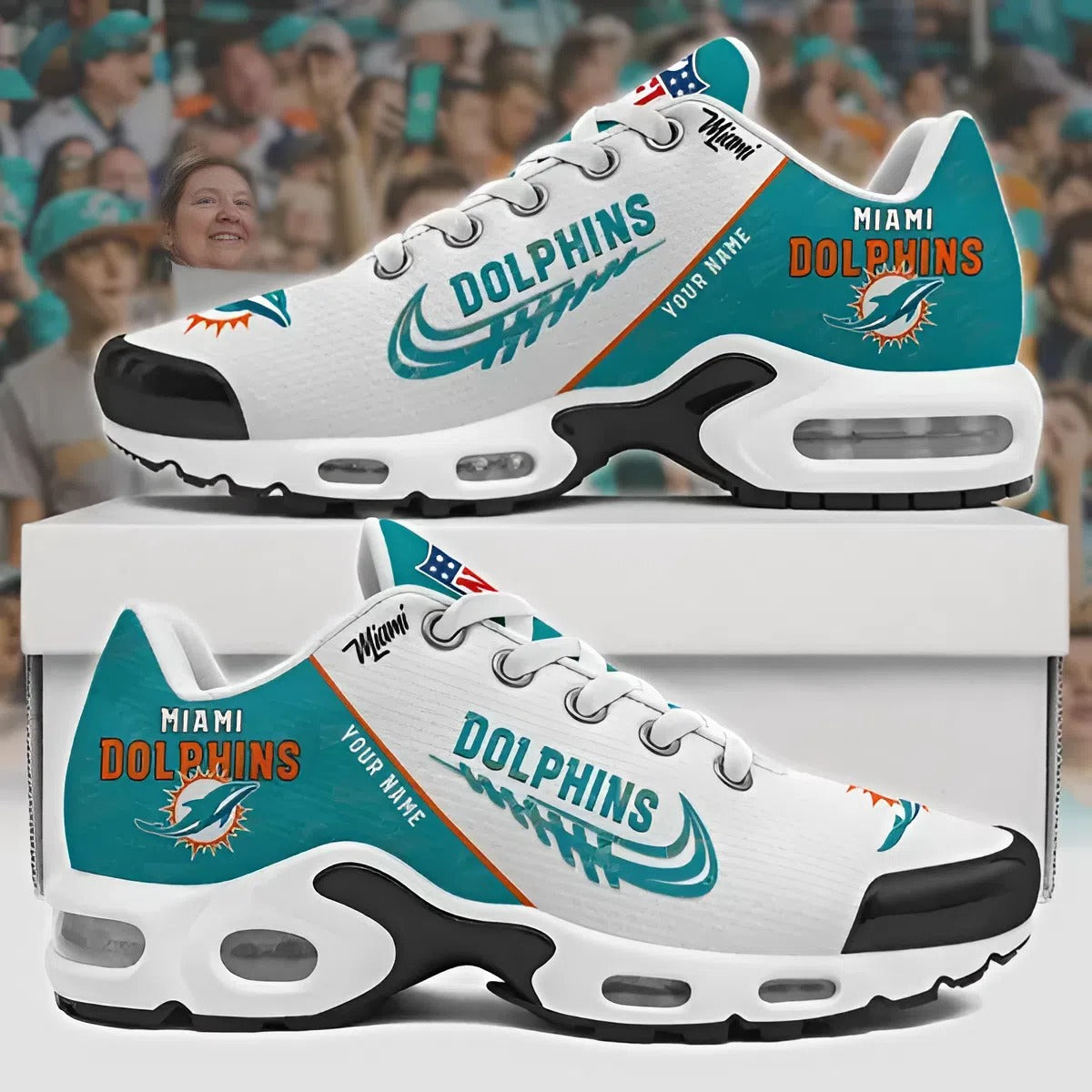 NFL x MIA Customize Your Name Ver 28 Sport Shoes V1 NAK NHM