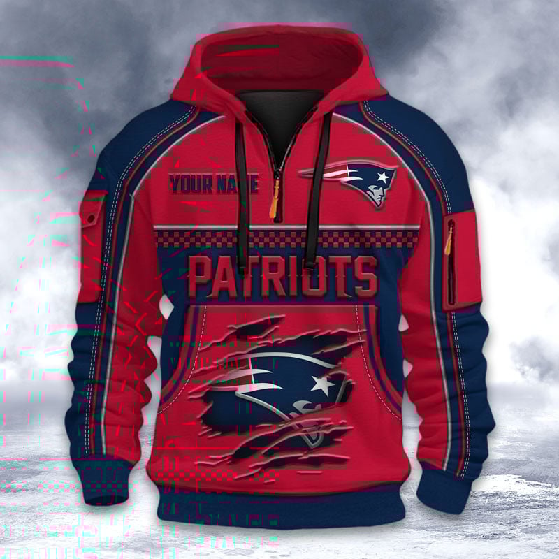 NFL x NE Personalized Half-zip Hoodie HLP