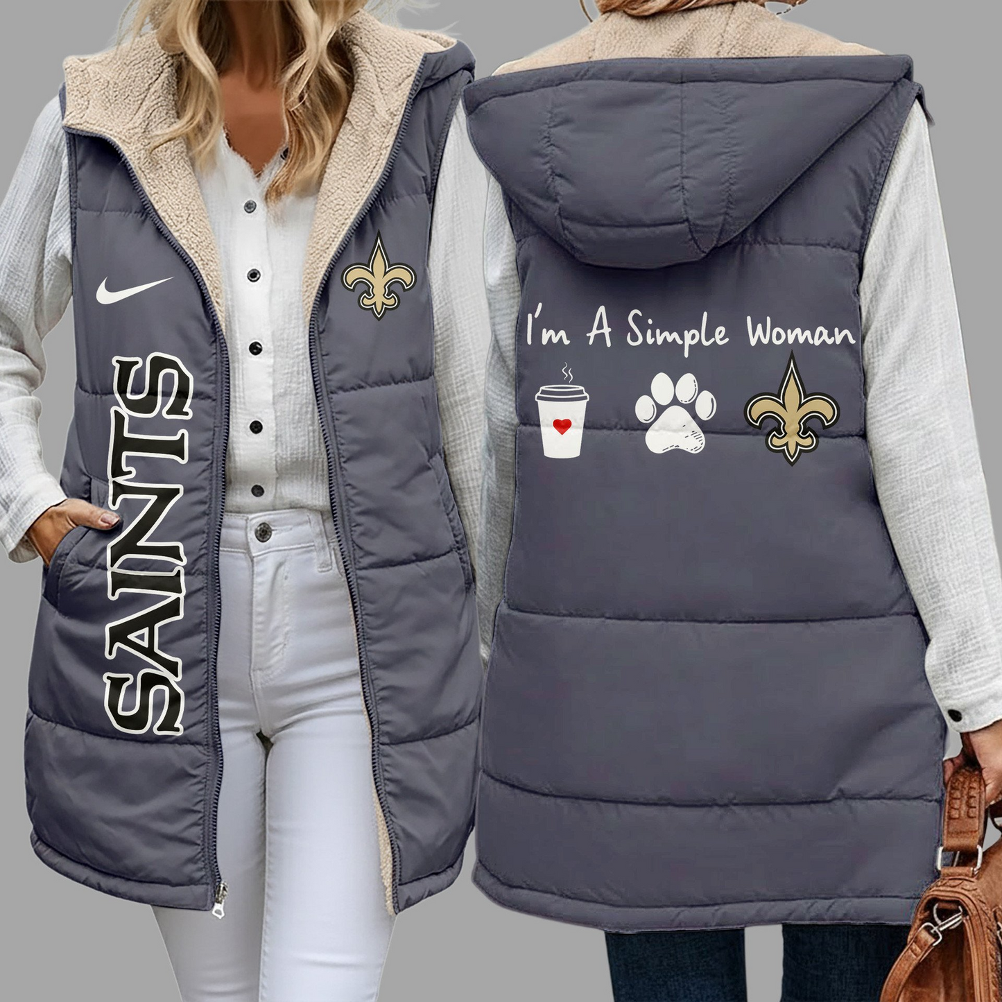NFL x NOS Premium NFL Simple Girl Quilted Vest V1 NAK