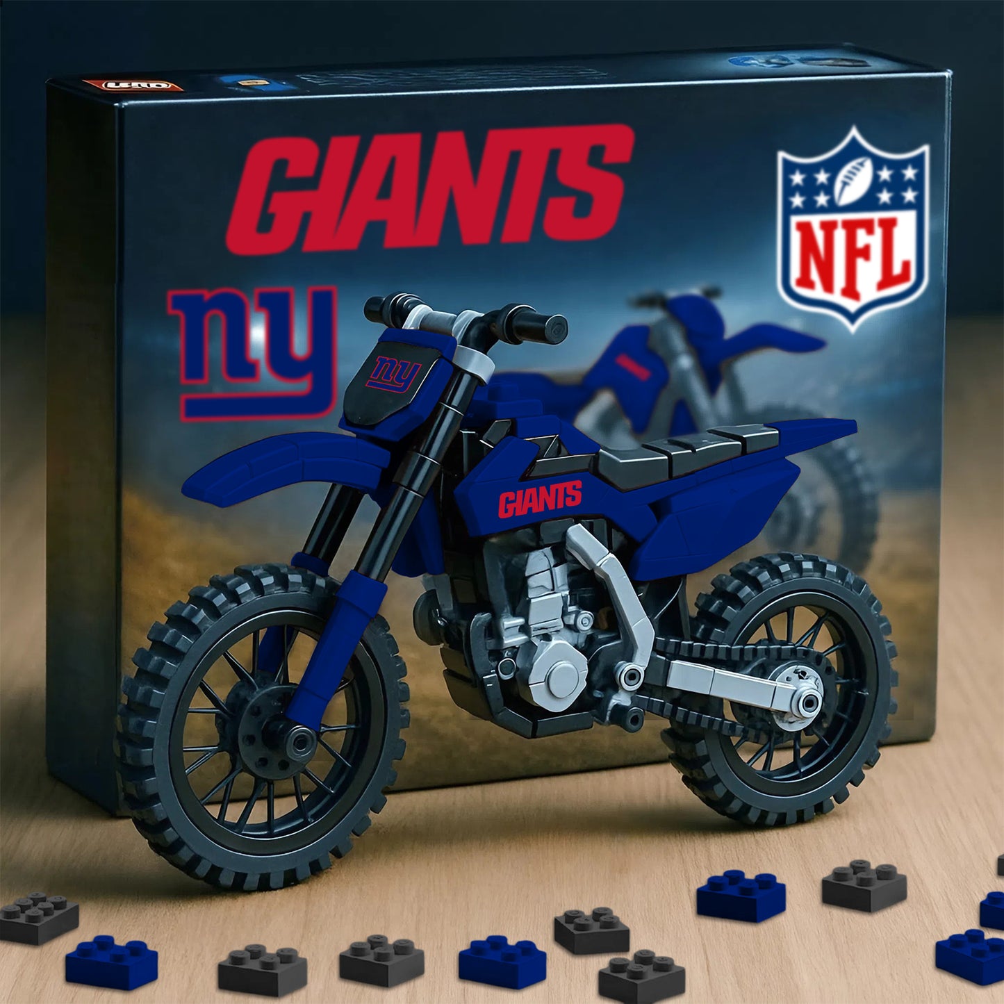 NFL x NYG Motorcycle Building Block Set V1 NAK NHM