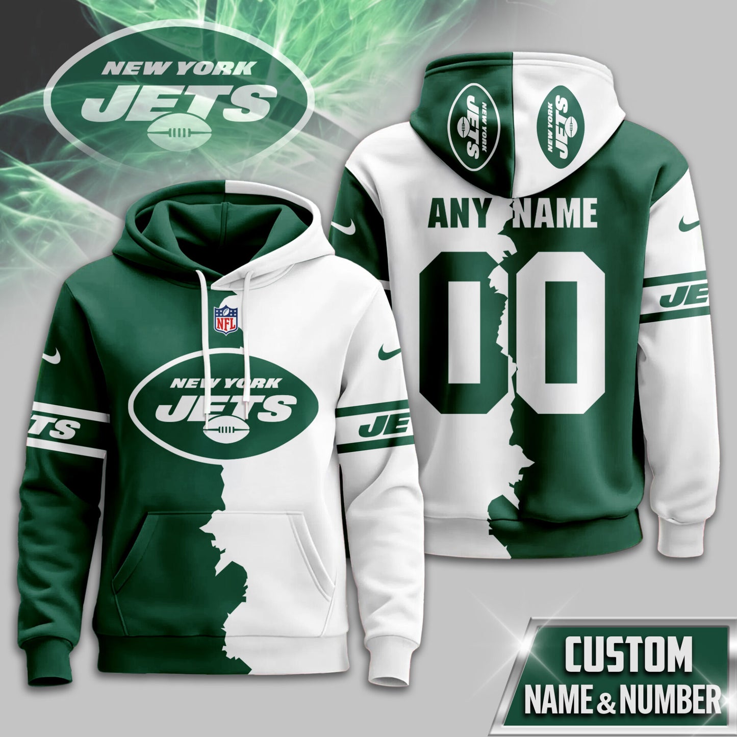 NFL x NYJ Split Personalized Hoodie HLP