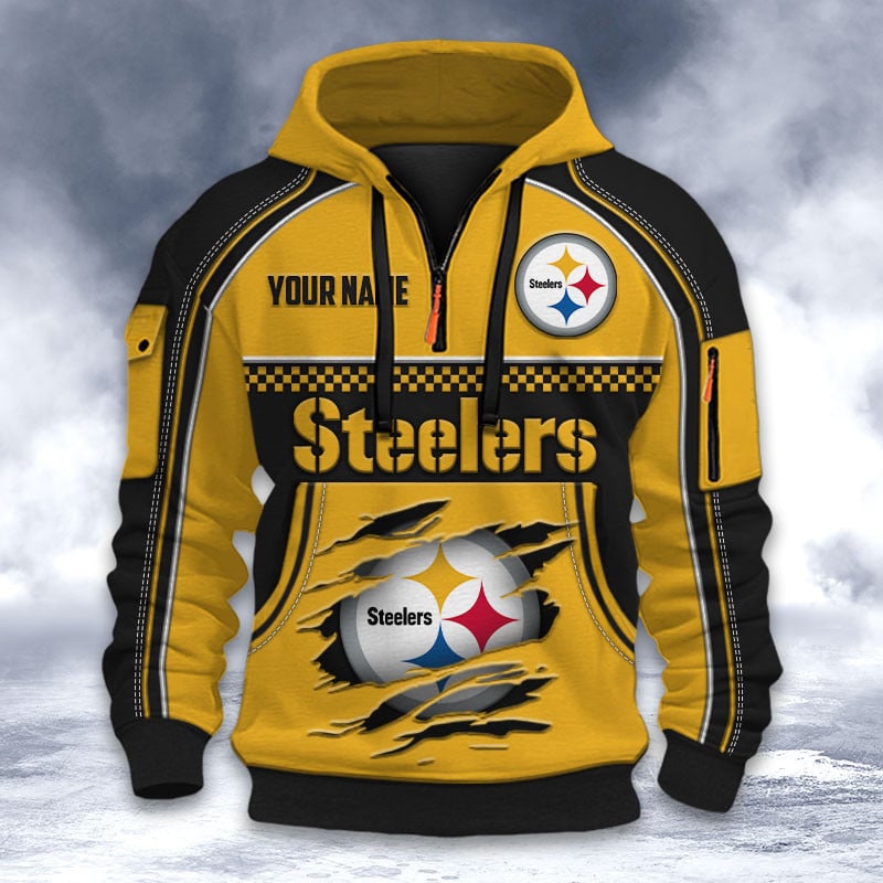NFL x PIT Personalized Half-zip Hoodie HLP
