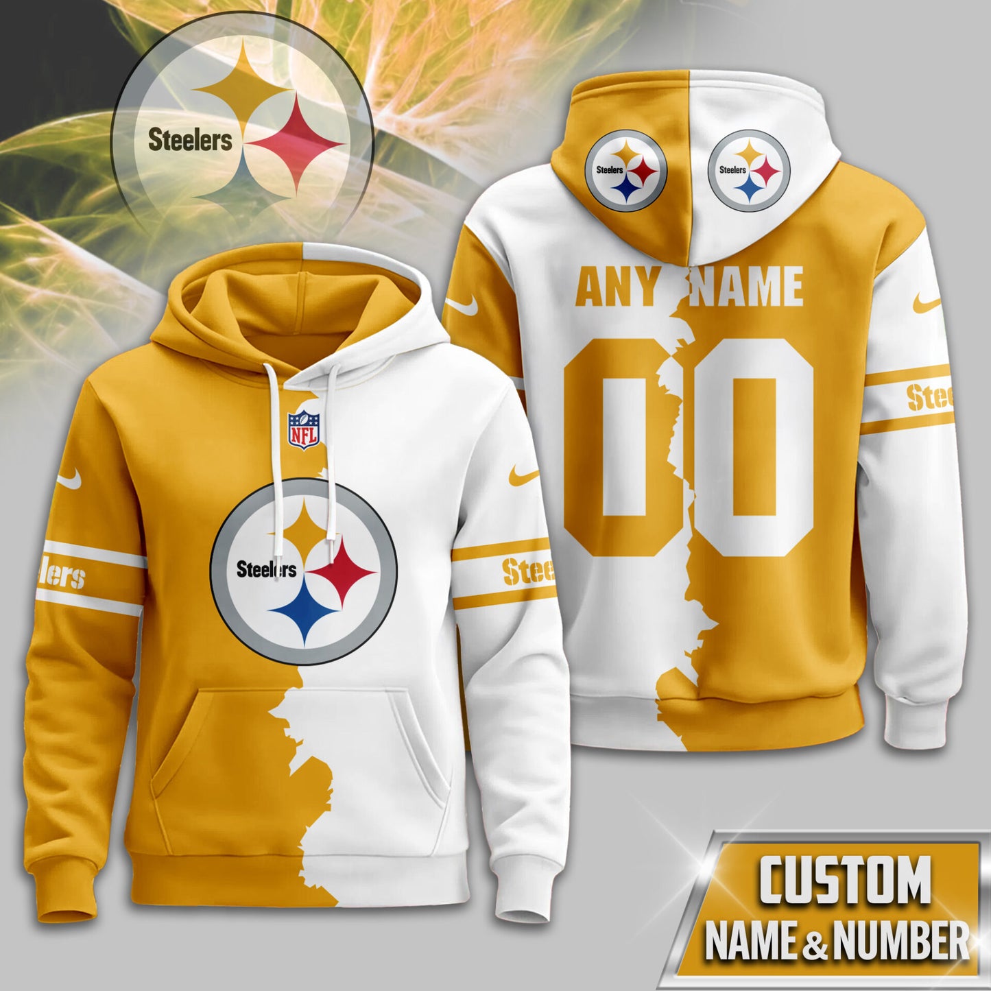 NFL x PIT Split Personalized Hoodie HLP