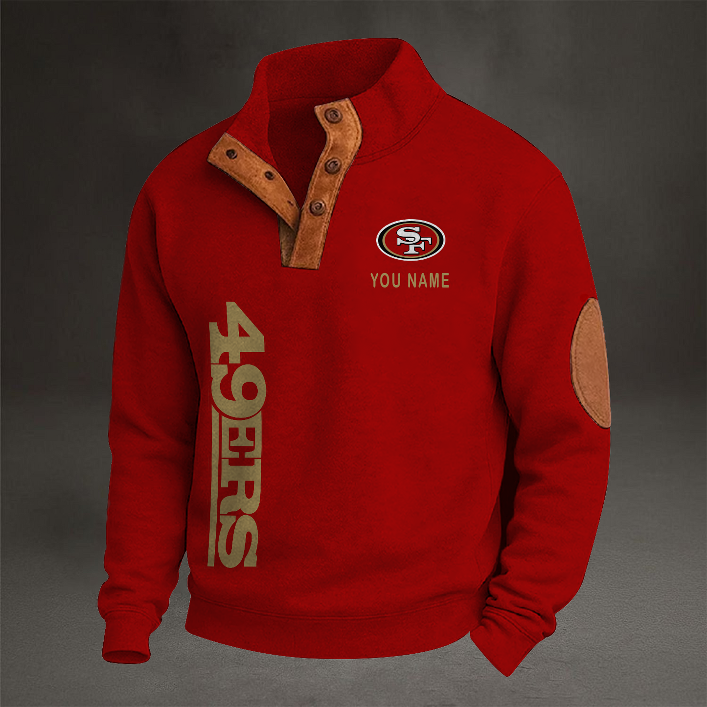 NFL x SF 49 Casual Rugby Print Sweatshirt V1 NAK THUONGNH