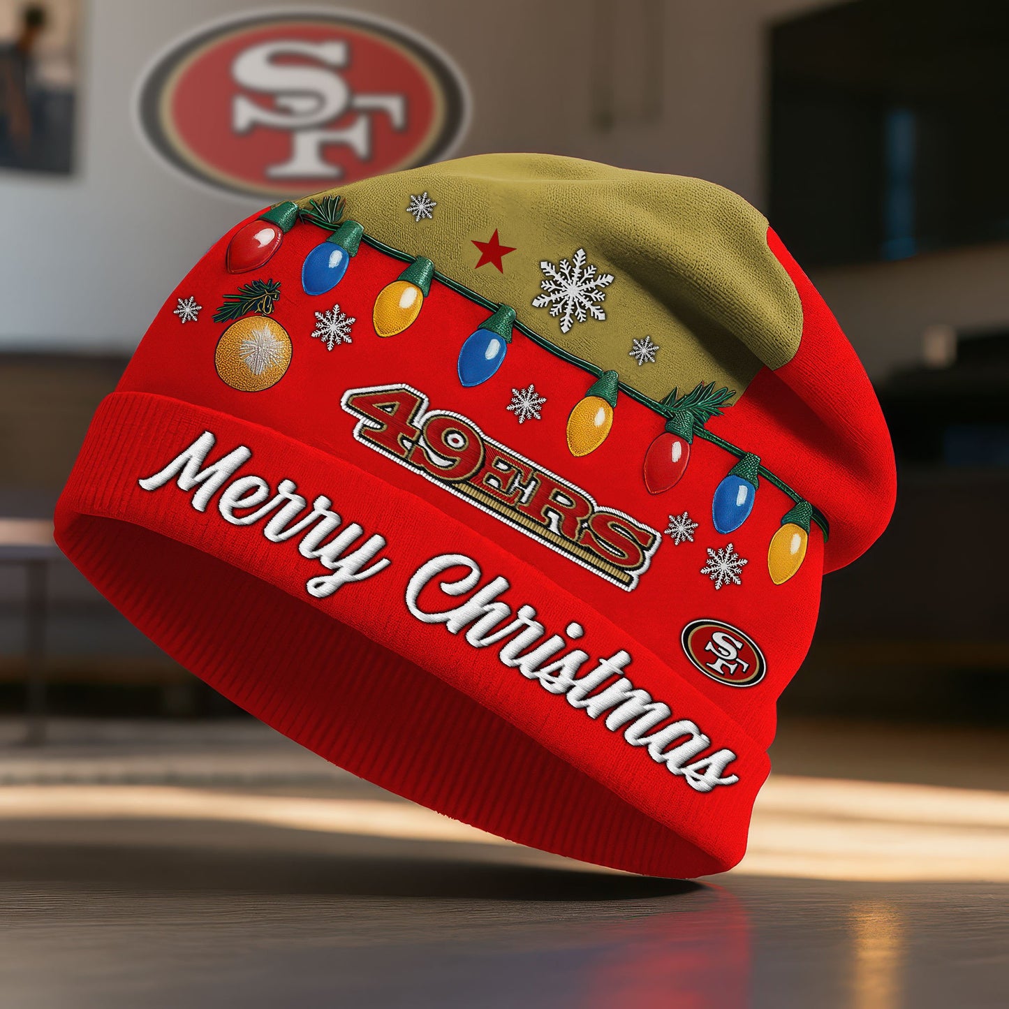 NFL x SF Merry Christmas Beanie Hat HLP