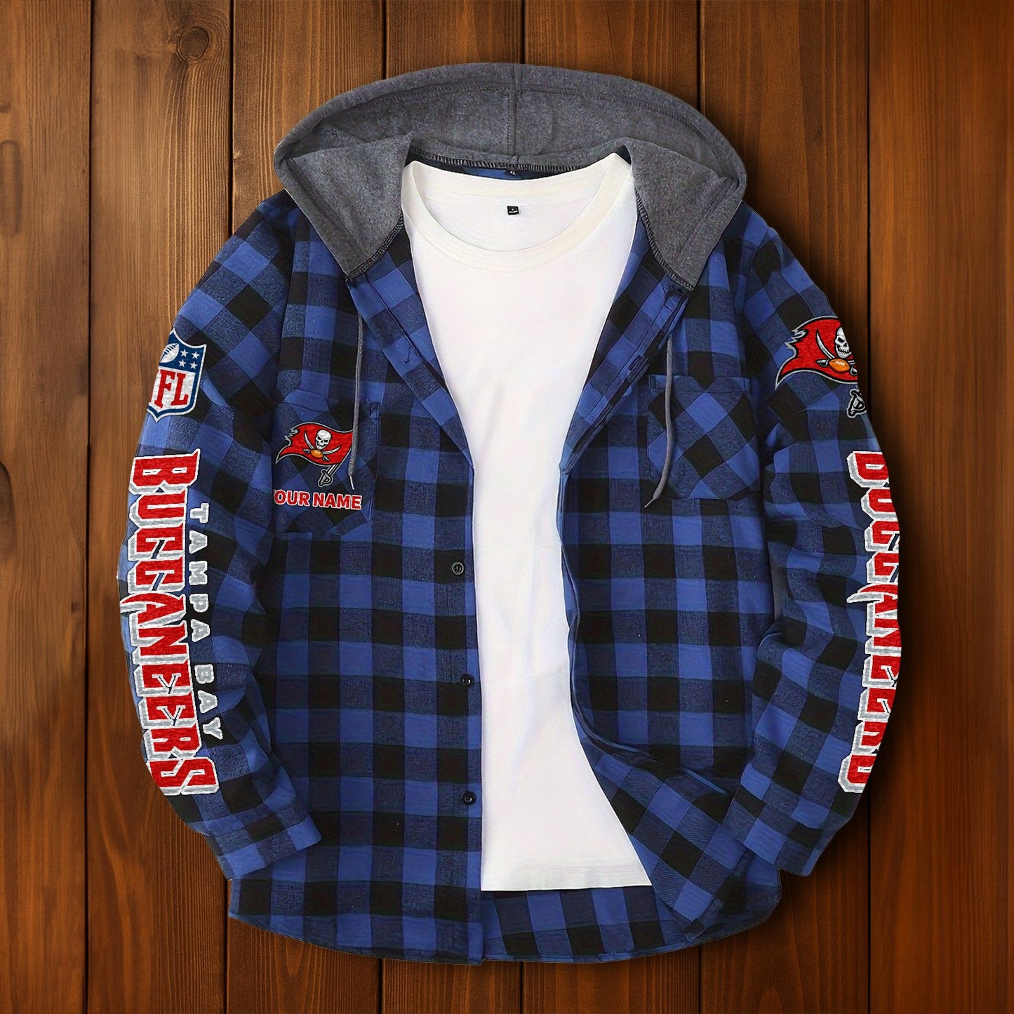 NFL x TB Personalized Flannel Hoodie Shirts HLP