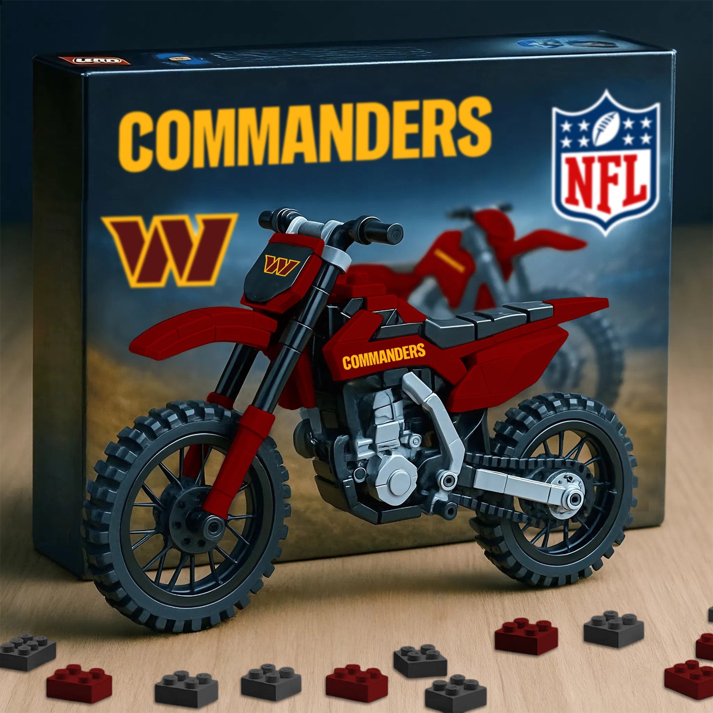 NFL x WAS Motorcycle Building Block Set V1 NAK NHM
