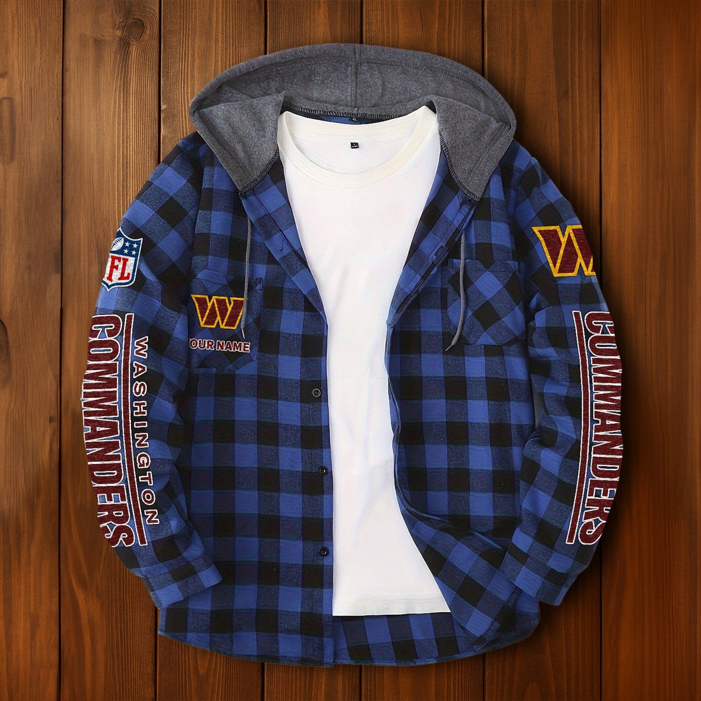 NFL x WAS Personalized Flannel Hoodie Shirts HLP