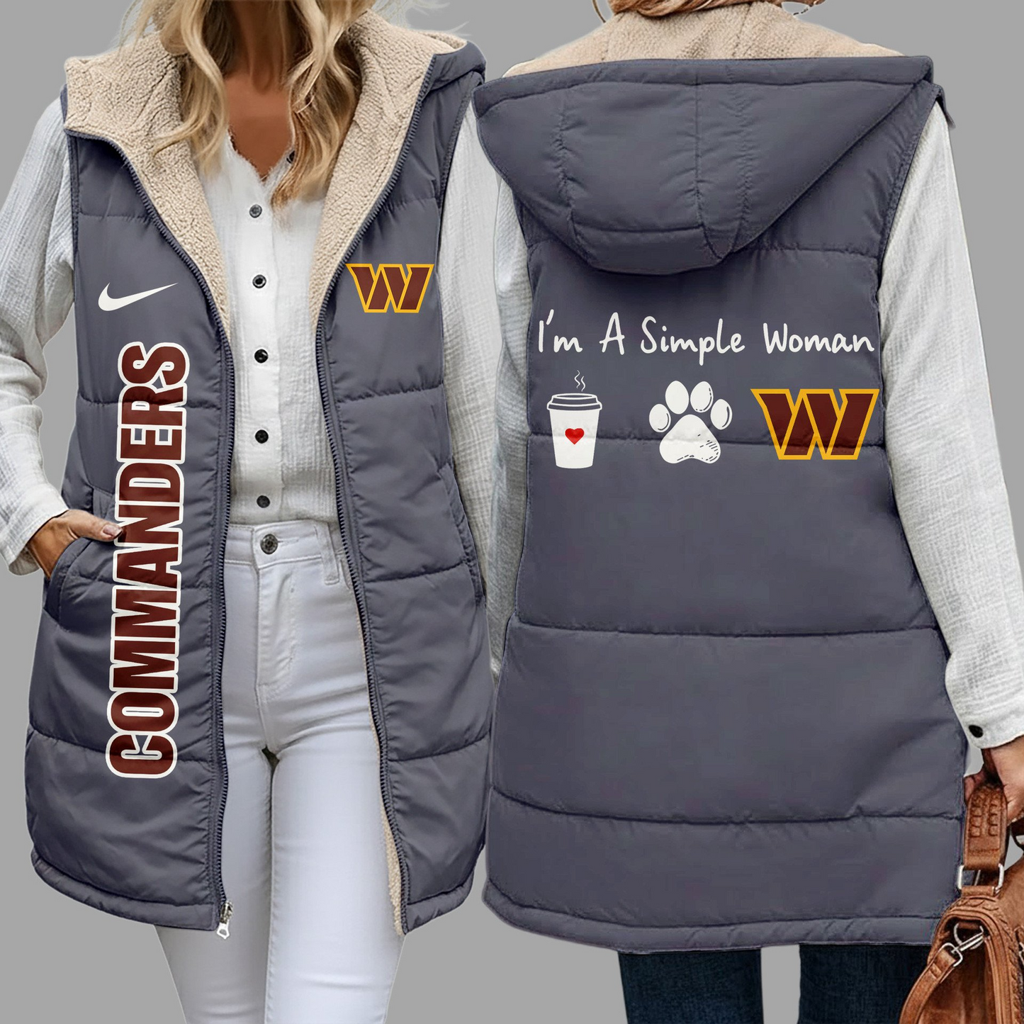 NFL x WC Premium NFL Simple Girl Quilted Vest V1 NAK
