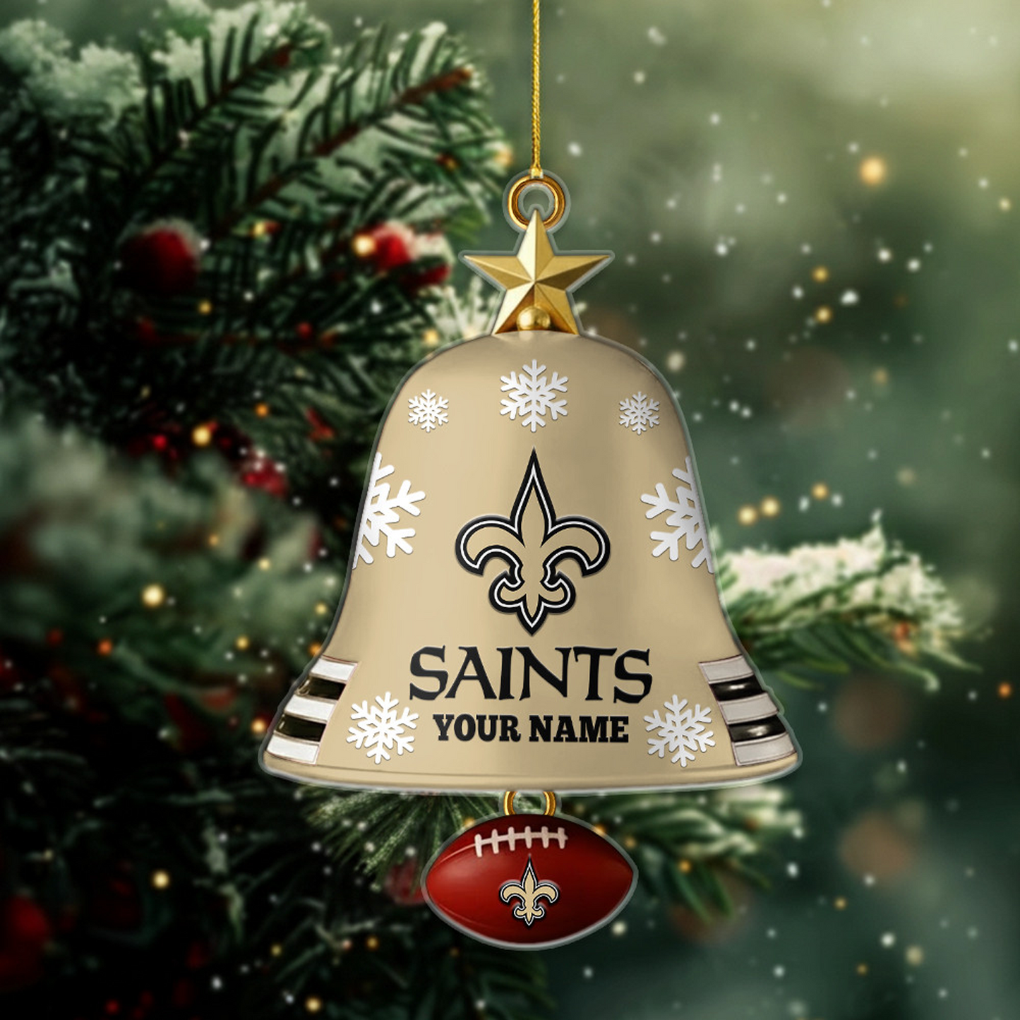 NO X NFL Christmas Bell Ornament Custom Any Name Gifts NAK THUONGNH
