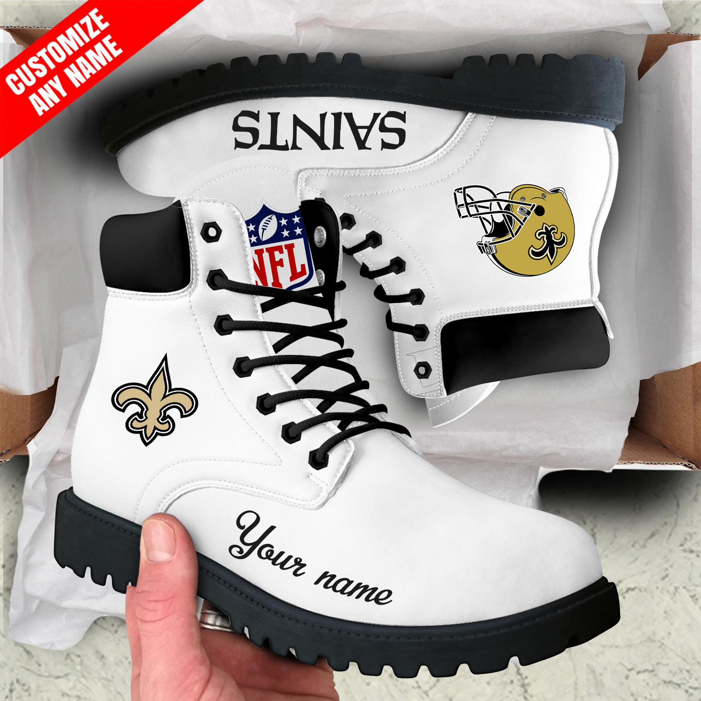 NO x NFL Custom Leather Boots DATND TANTD