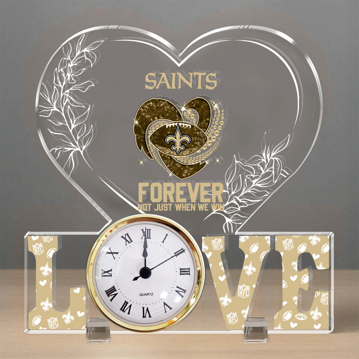 NO x NFL Forever Not Just When We Win Acrylic Clock DATND TANTD