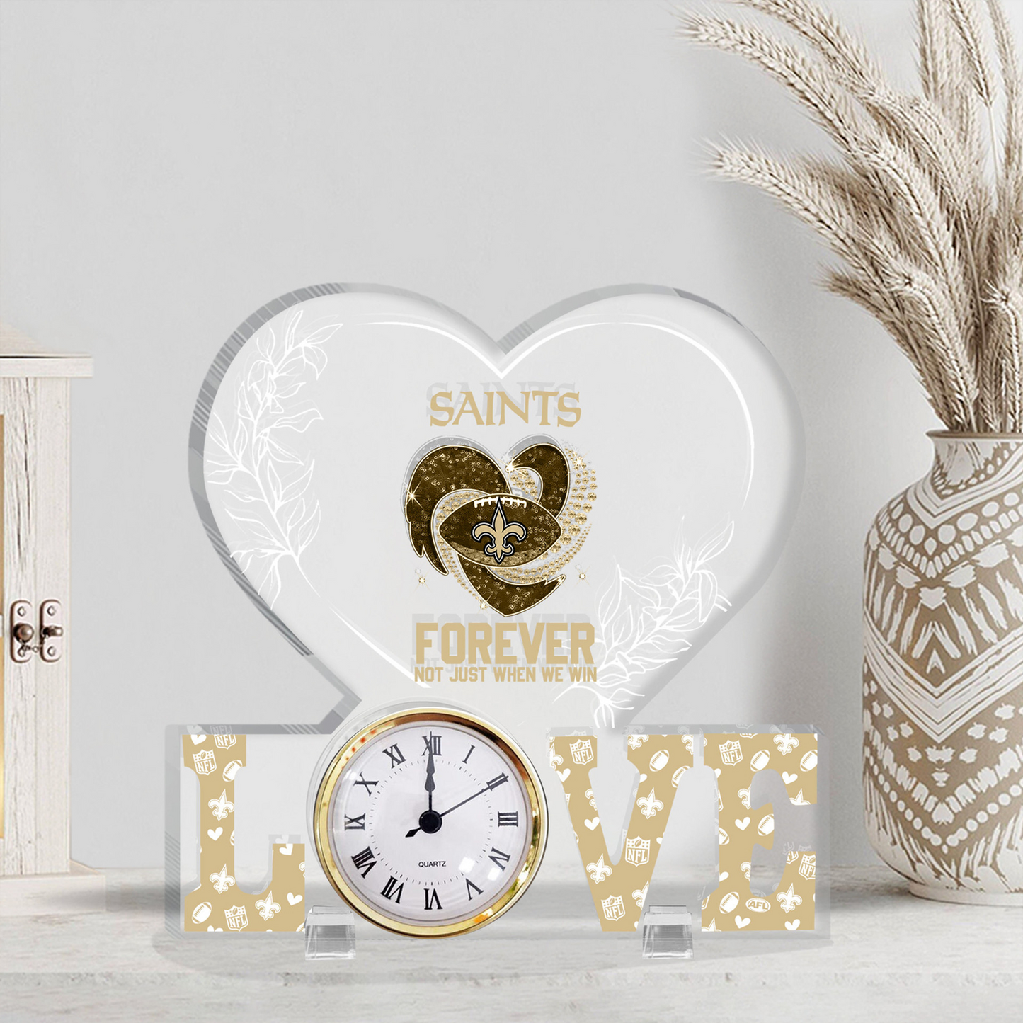 NO x NFL Forever Not Just When We Win Acrylic Clock DATND TANTD