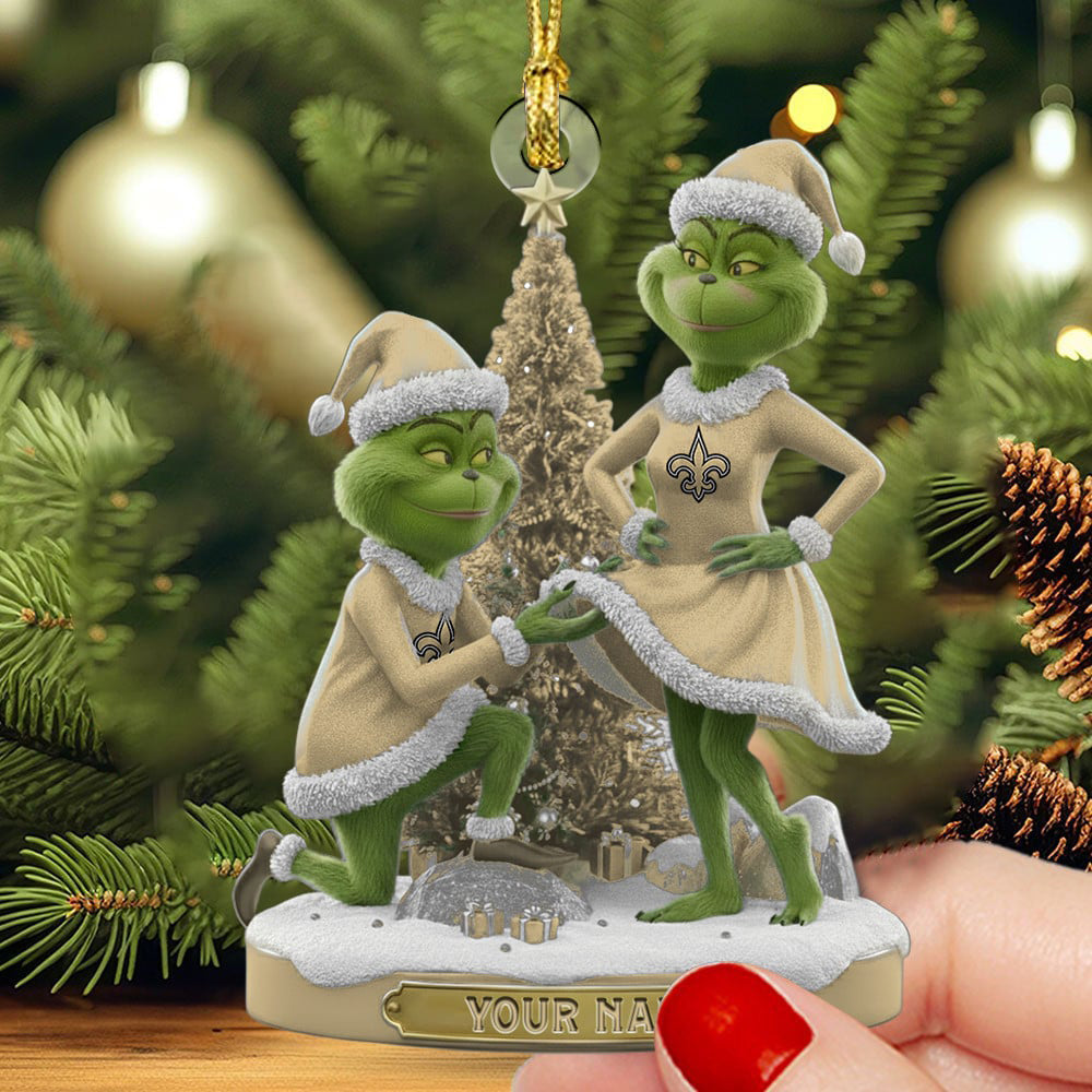 NOS NFL Personalized Funny Christmas Couple Ornament Gift For Family DDTNTL