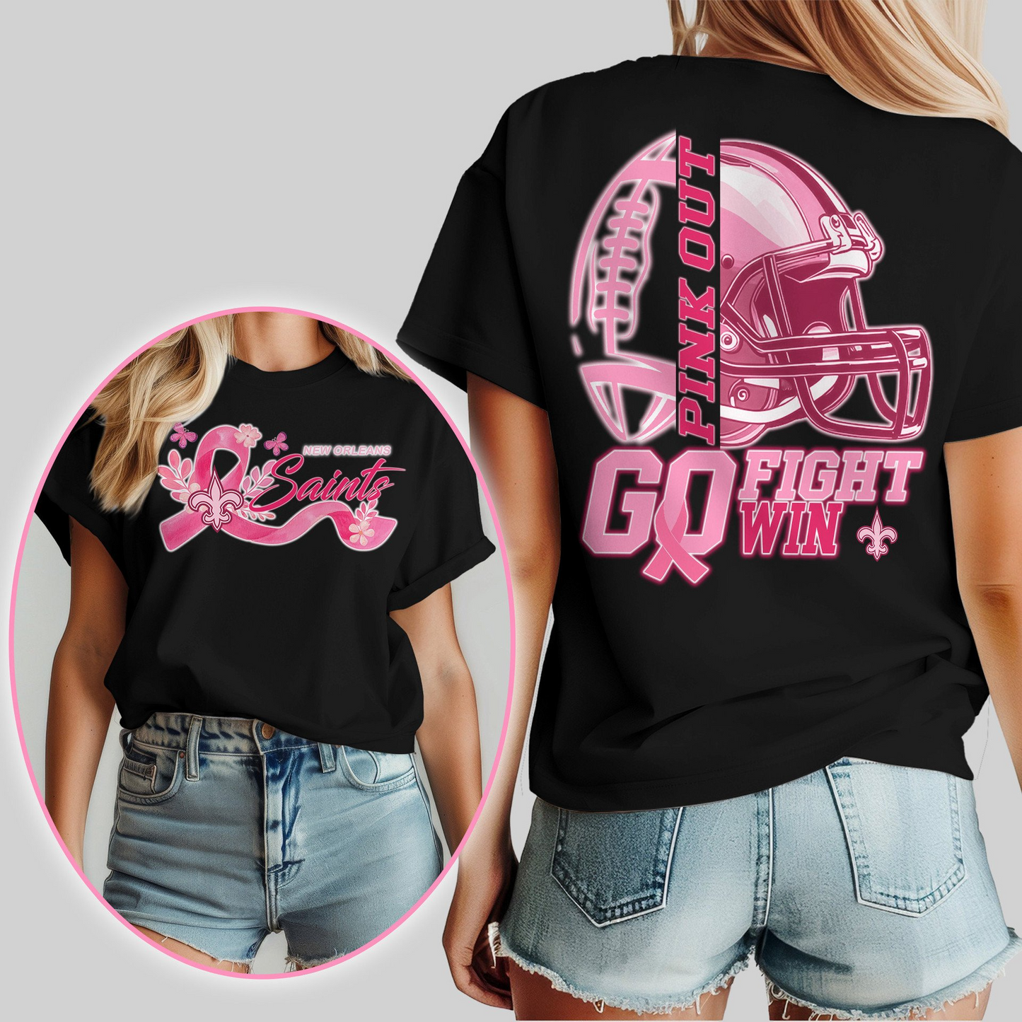 NOS Premium Tackle Breast Cancer Women's Shirt DDT TTV
