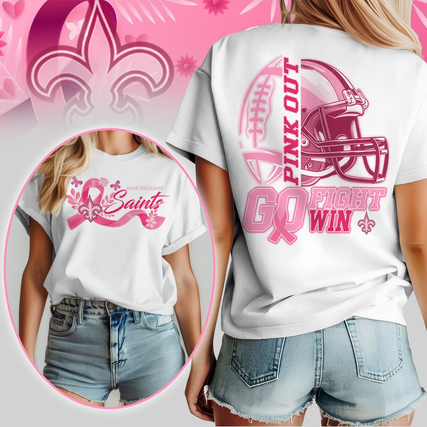 NOS Premium Tackle Breast Cancer Women's Shirt DDT TTV