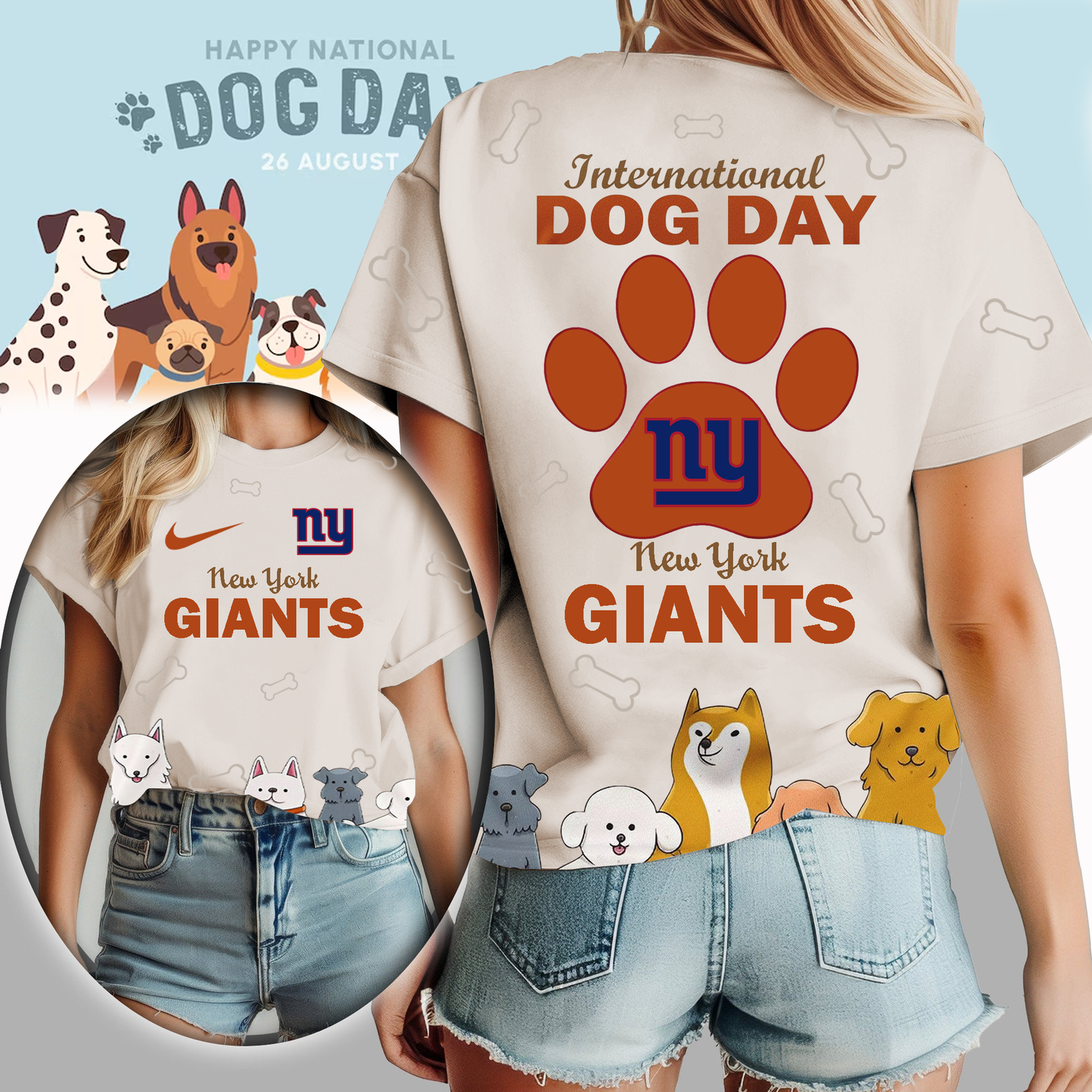 NYG Premium NFL International Dog Day 3D Shirt DDT CTND