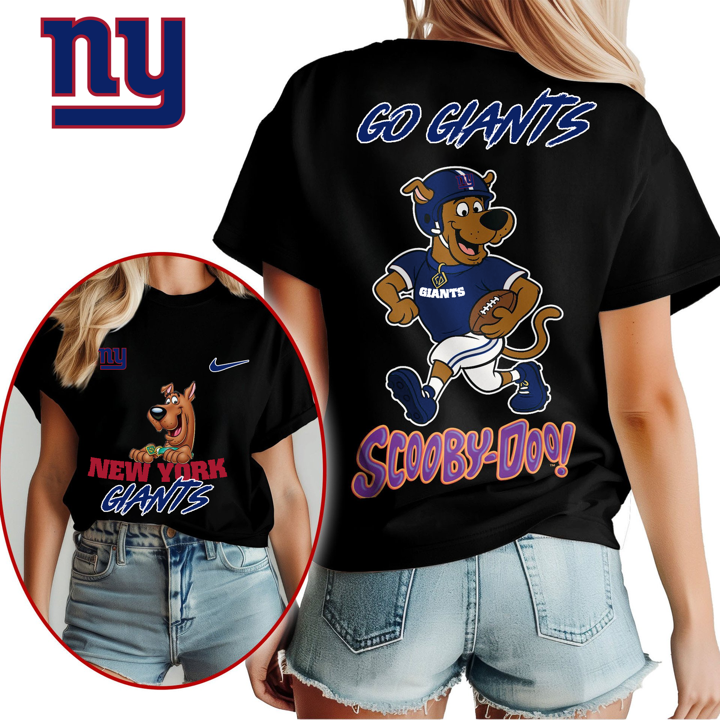 NYG Premium NFL Scooby-Doo Fan Women‘s Shirt DDT CTND