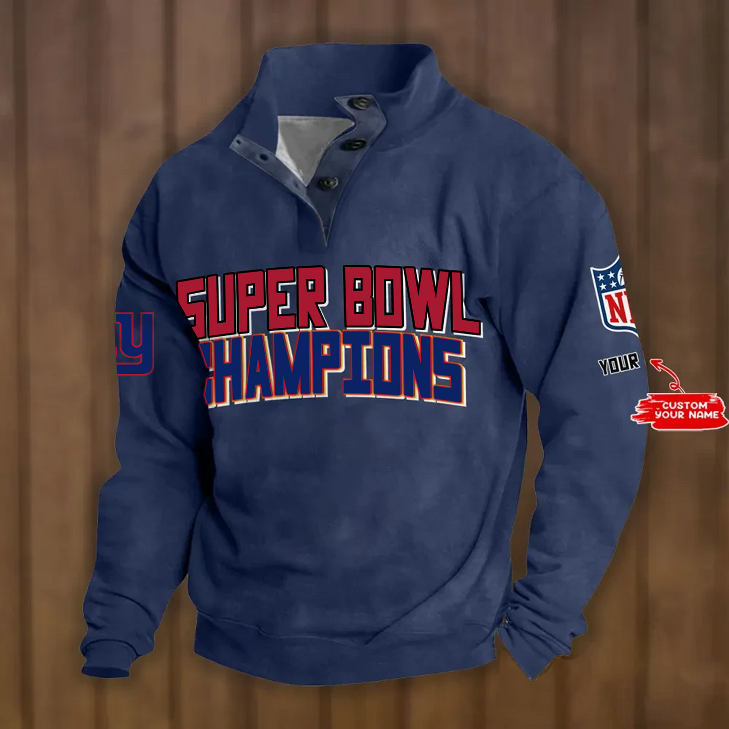 NYG x NFL Double Breasted Stand Collar Hoodies DATND TANTD