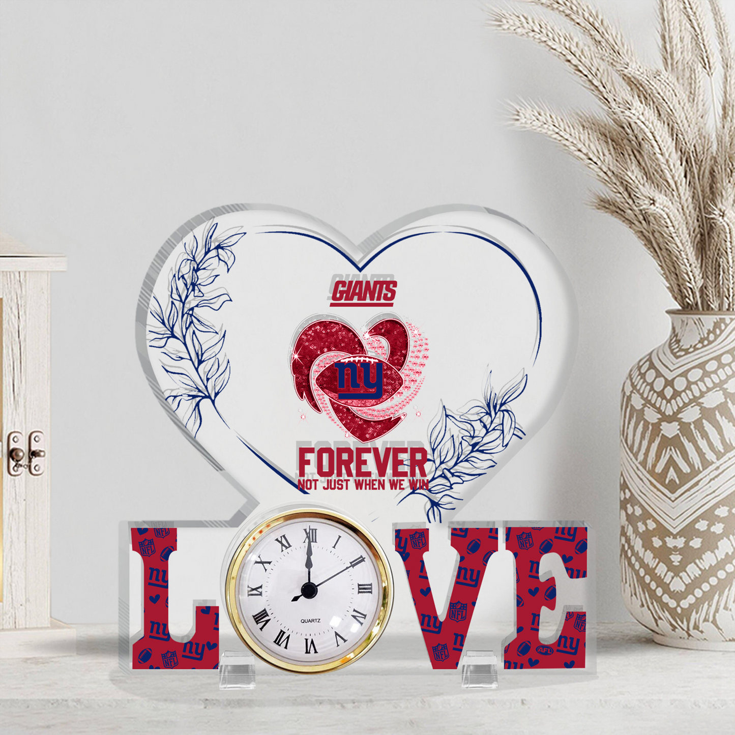 NYG x NFL Forever Not Just When We Win Acrylic Clock DATND TANTD