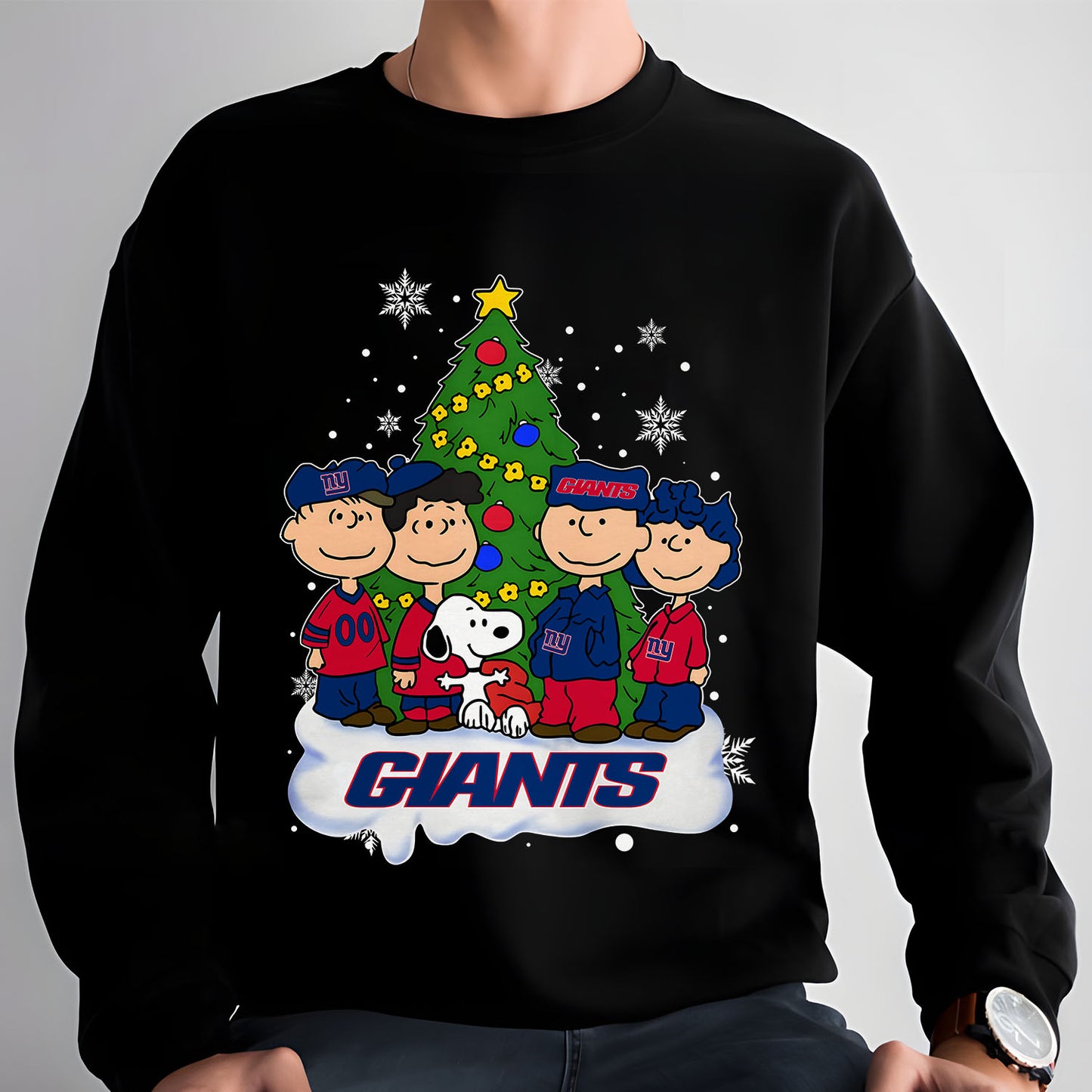 NYG x NFL Peanuts Snoopy And Friends Christmas Tree 2D Shirt DatND DVT
