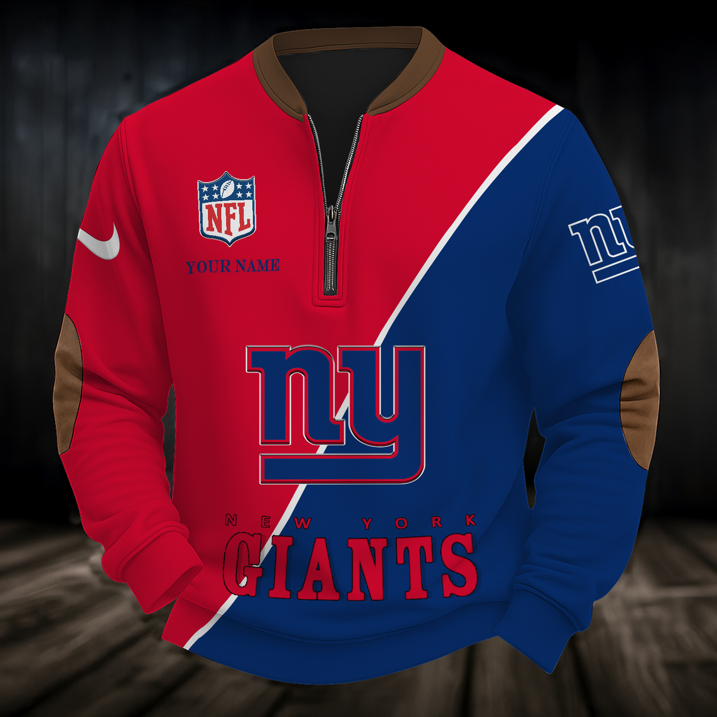 NYG x NFL Premium Personalized Game Day Quarter-Zip DatND ThuongNH