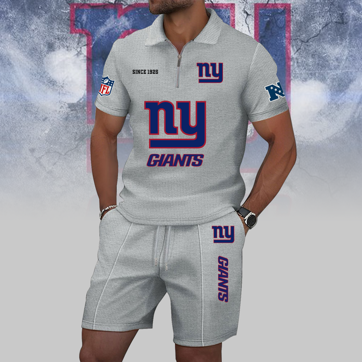 NYG x NFL Zip Polo Set DATND TANTD