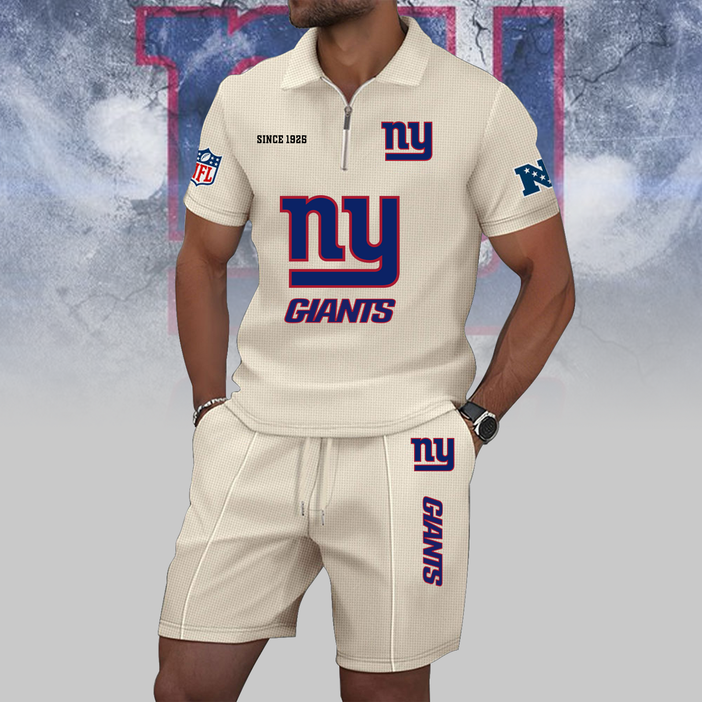 NYG x NFL Zip Polo Set DATND TANTD